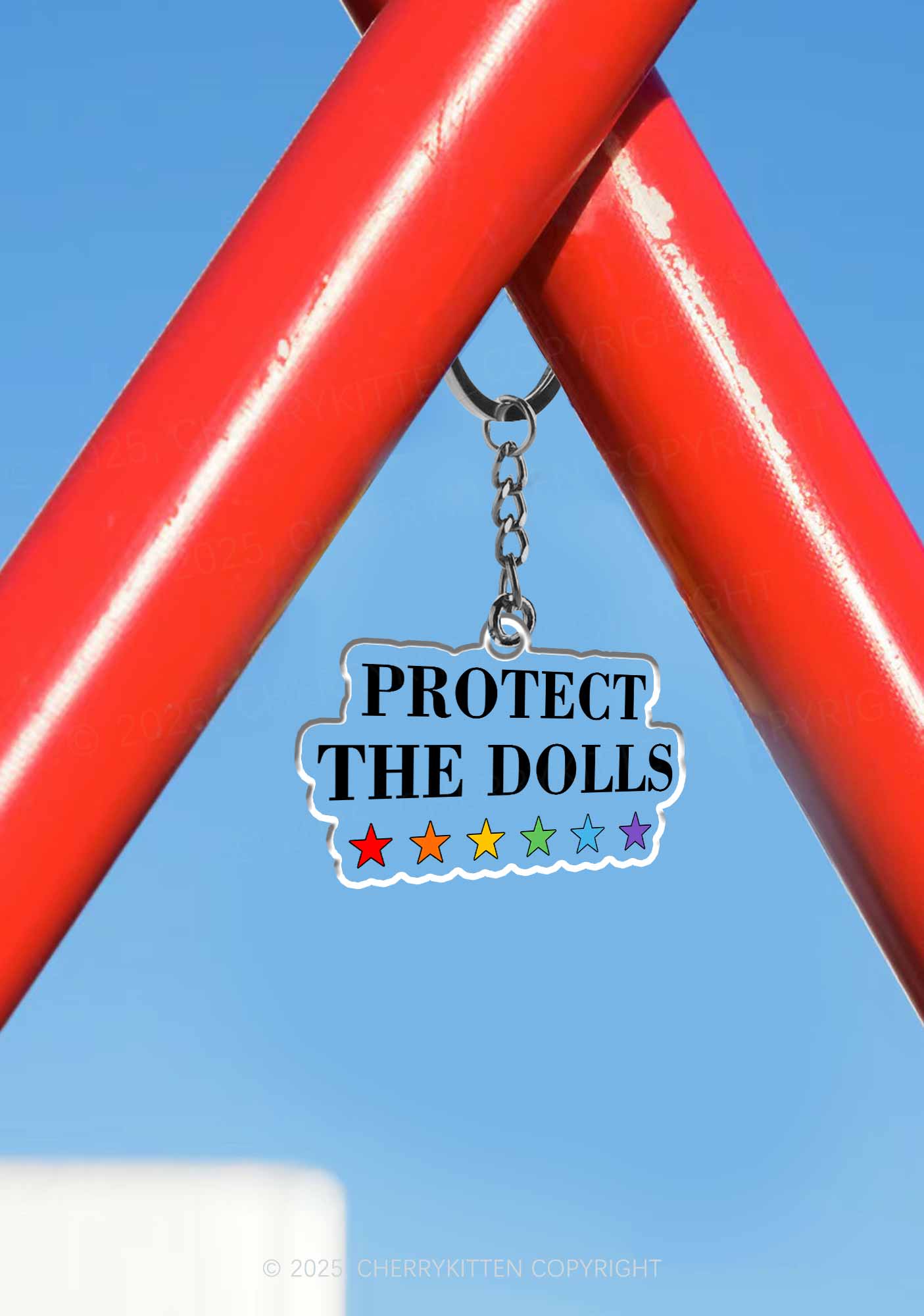 Protect The Dolls Pride 1Pc Y2K Keychain Cherrykitten - Image 3