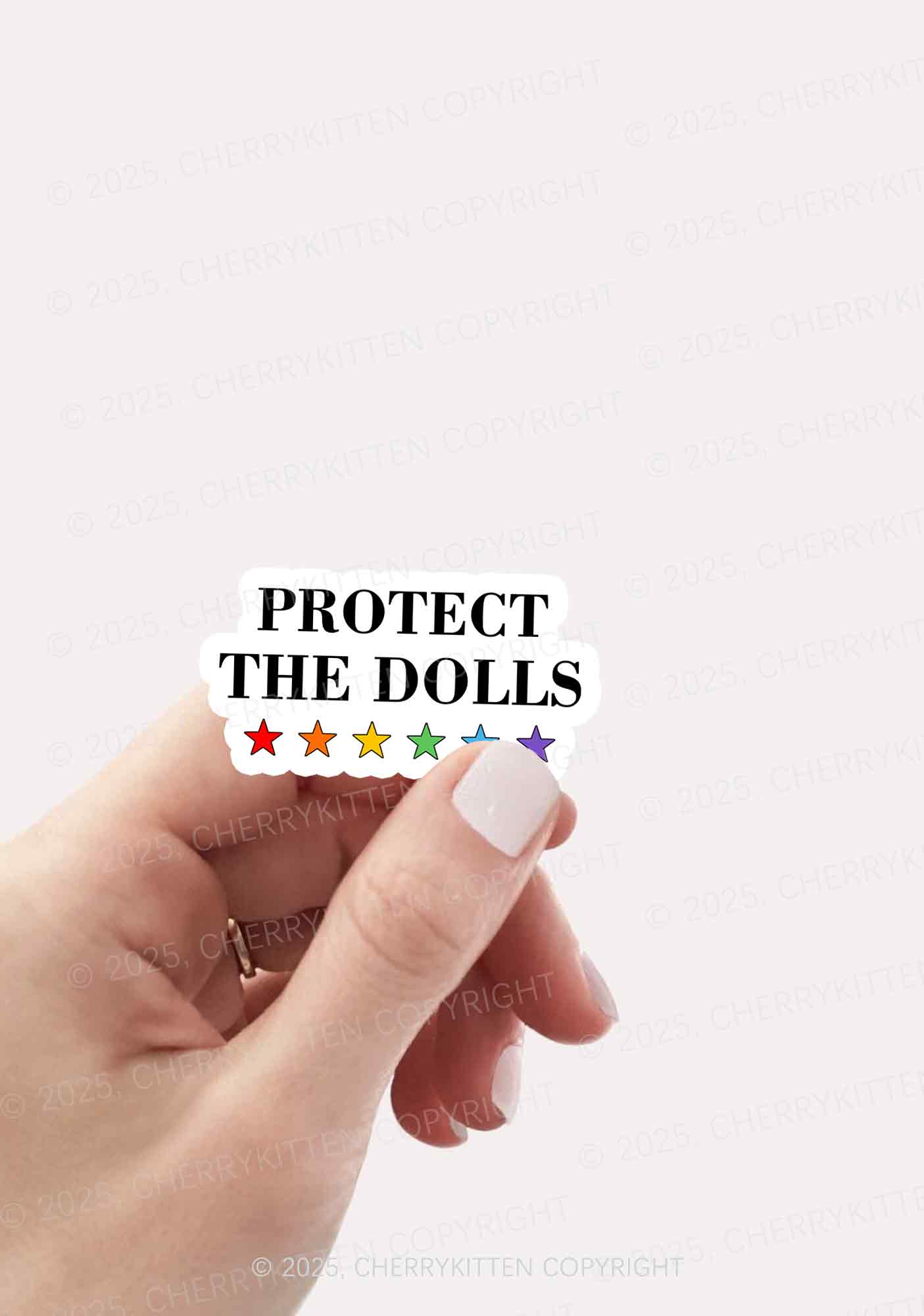Protect The Dolls Pride 1Pc Y2K Sticker Cherrykitten - Image 2