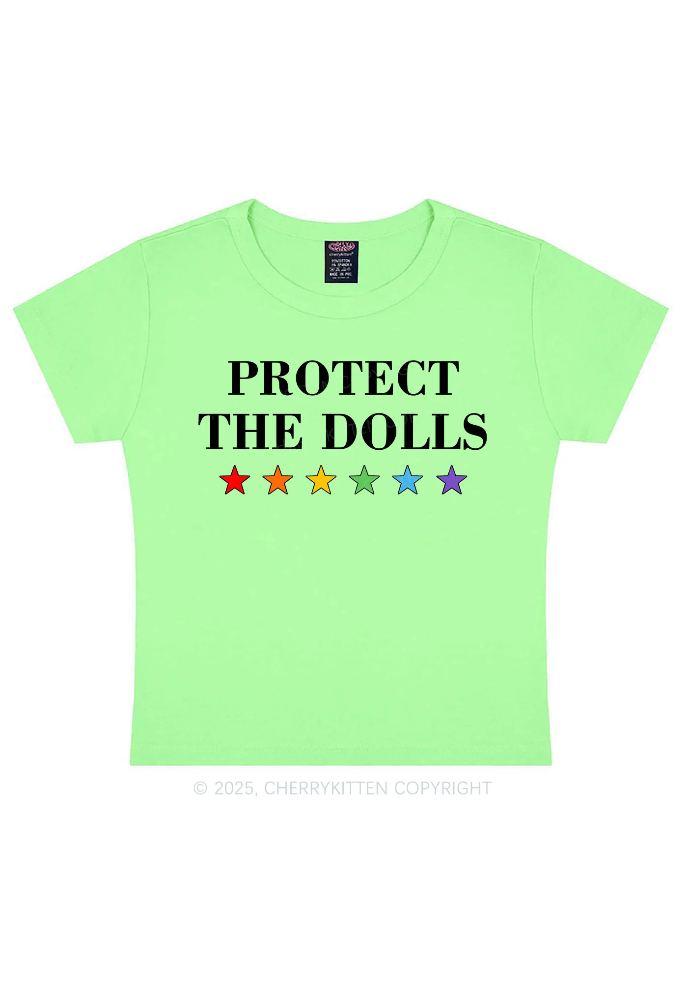 Protect The Dolls Pride Y2K Baby Tee Cherrykitten - Image 10
