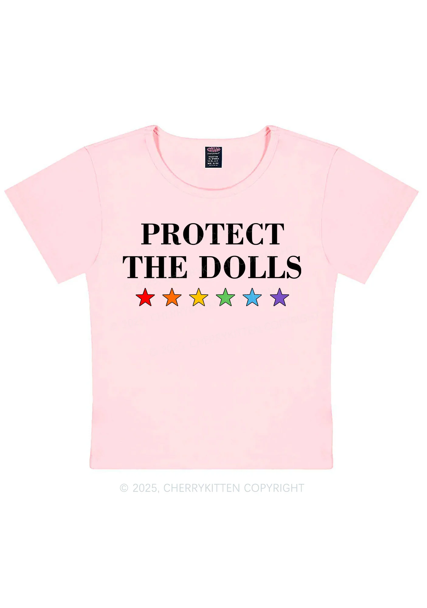 Protect The Dolls Pride Y2K Baby Tee Cherrykitten - Image 11