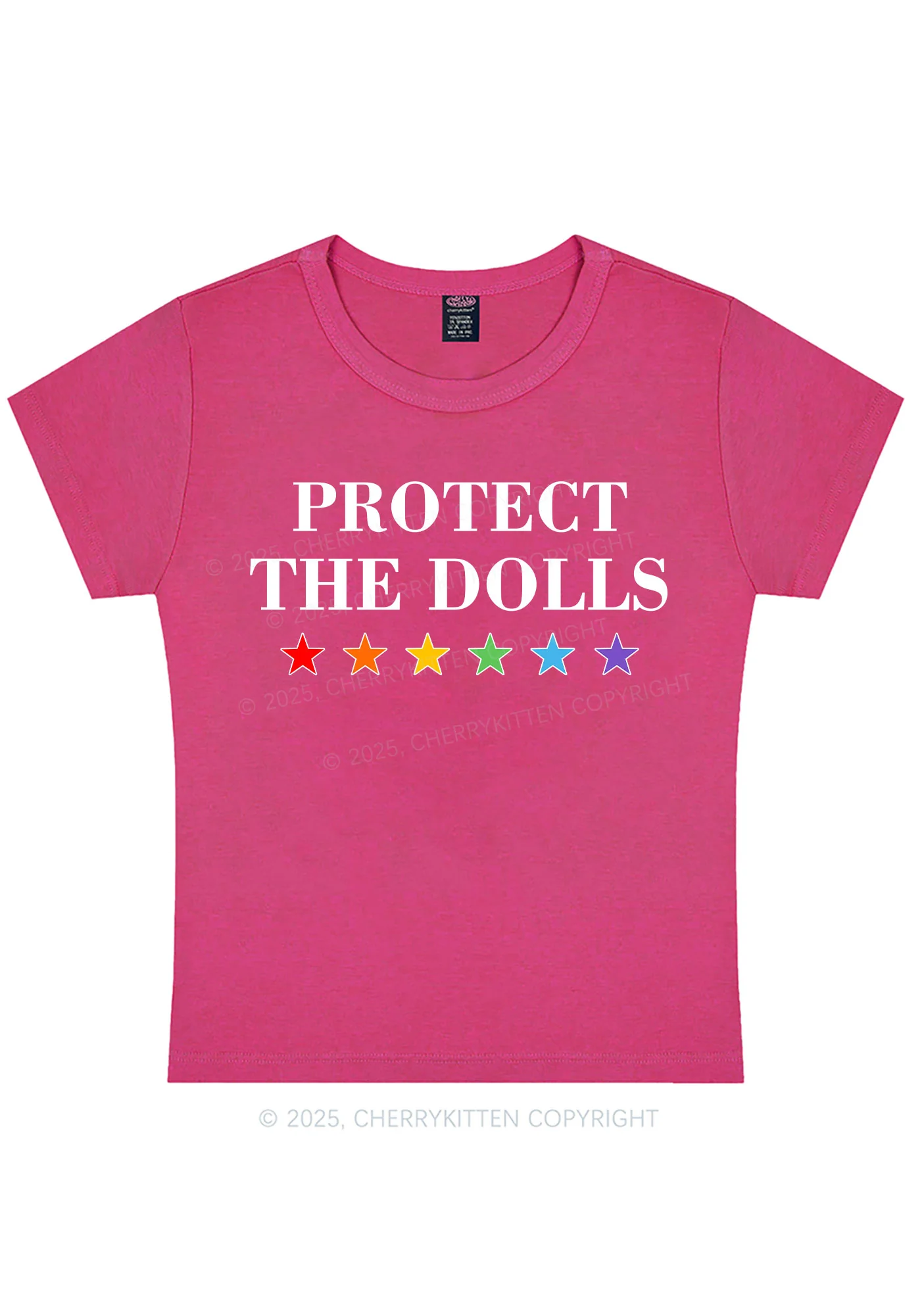Protect The Dolls Pride Y2K Baby Tee Cherrykitten - Image 5