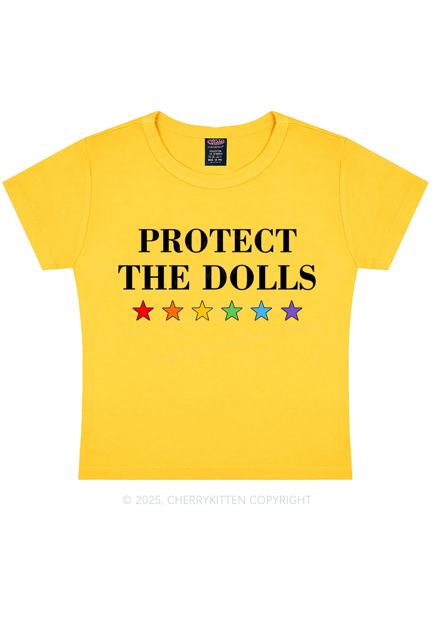Protect The Dolls Pride Y2K Baby Tee Cherrykitten - Image 7