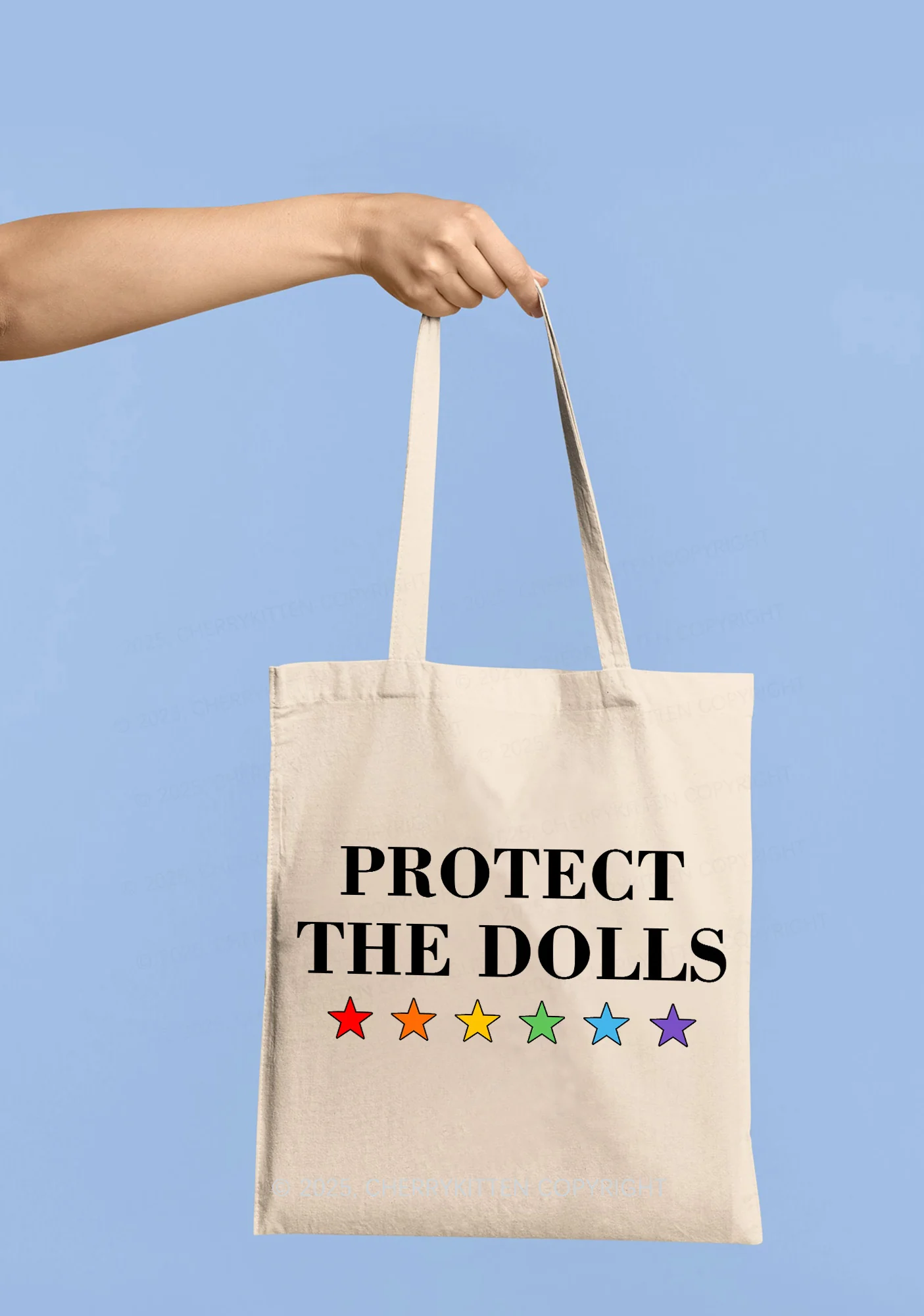 Protect The Dolls Pride Y2K Canvas Tote Bag Cherrykitten - Image 2