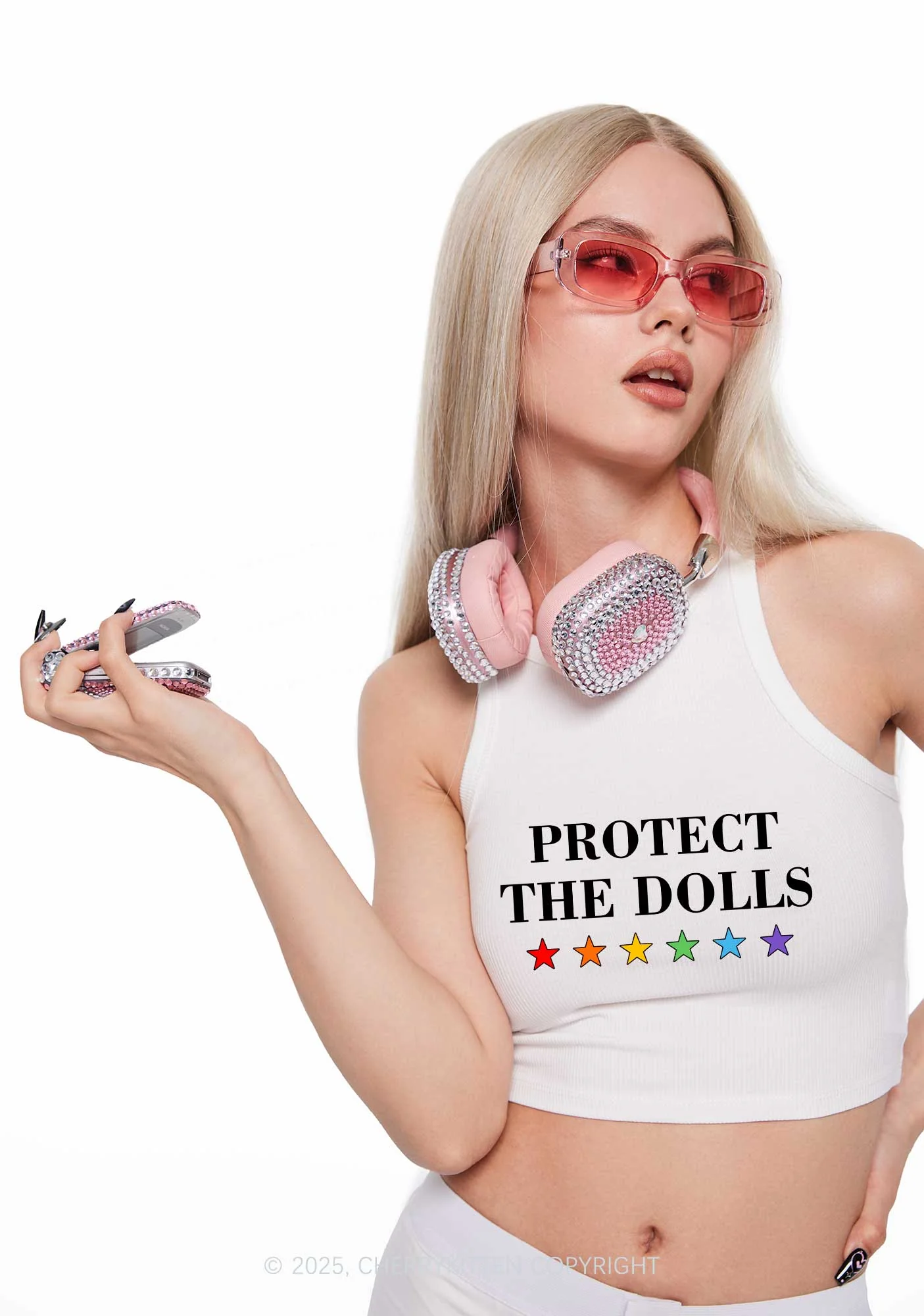 Protect The Dolls Pride Y2K Crop Tank Top Cherrykitten - Image 2