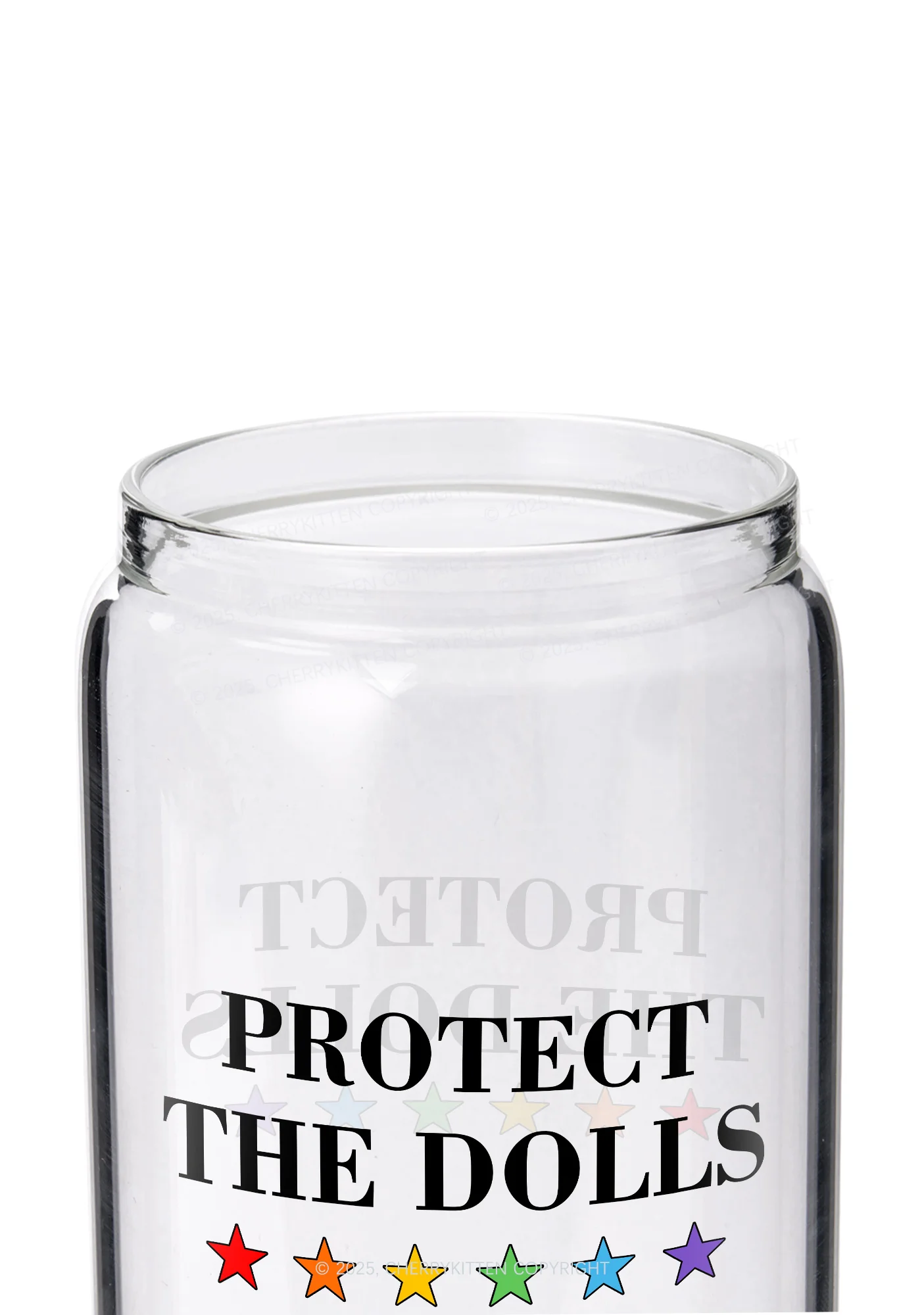 Protect The Dolls Pride Y2K Printed Glass Cup Cherrykitten - Image 2