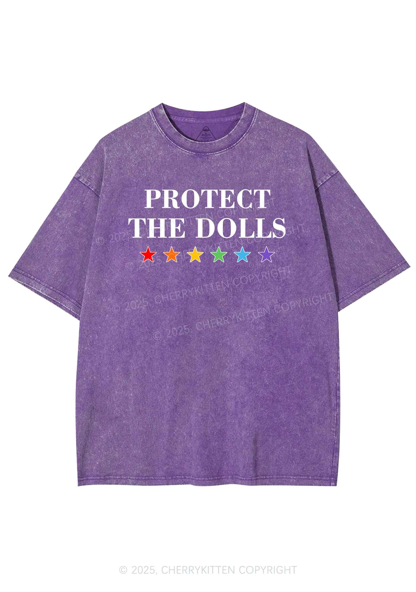 Protect The Dolls Pride Y2K Shirts Washed Tee Cherrykitten - Image 5