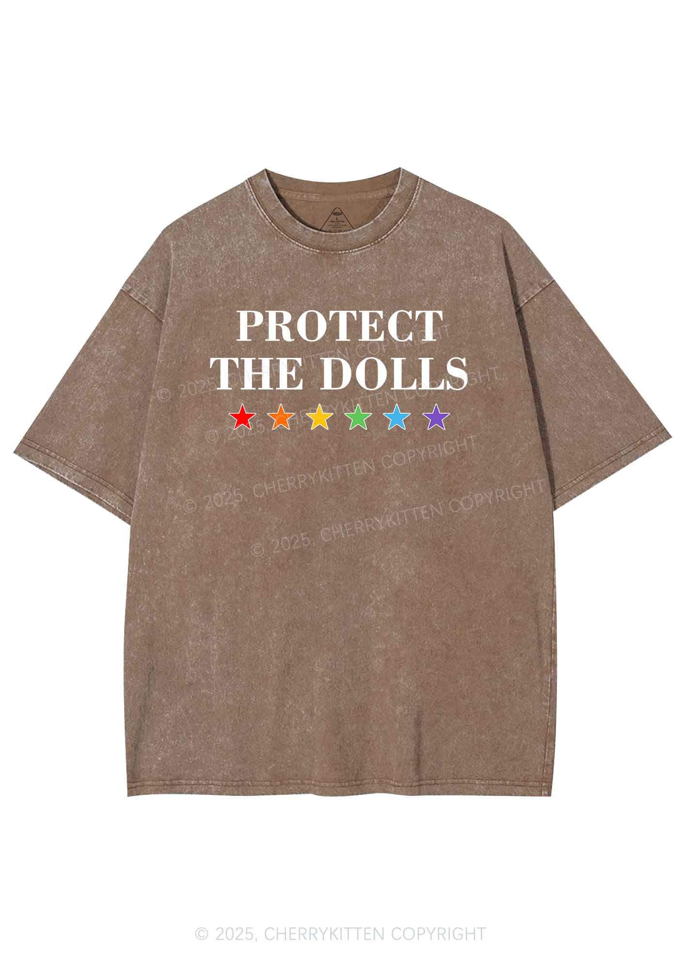 Protect The Dolls Pride Y2K Shirts Washed Tee Cherrykitten - Image 6