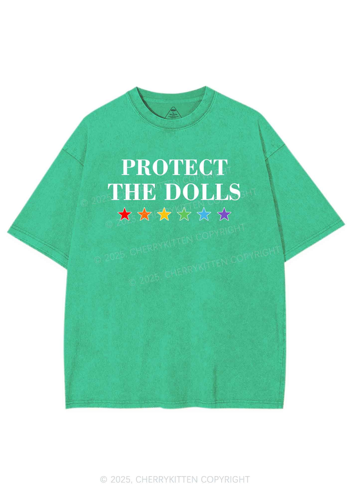 Protect The Dolls Pride Y2K Shirts Washed Tee Cherrykitten - Image 8