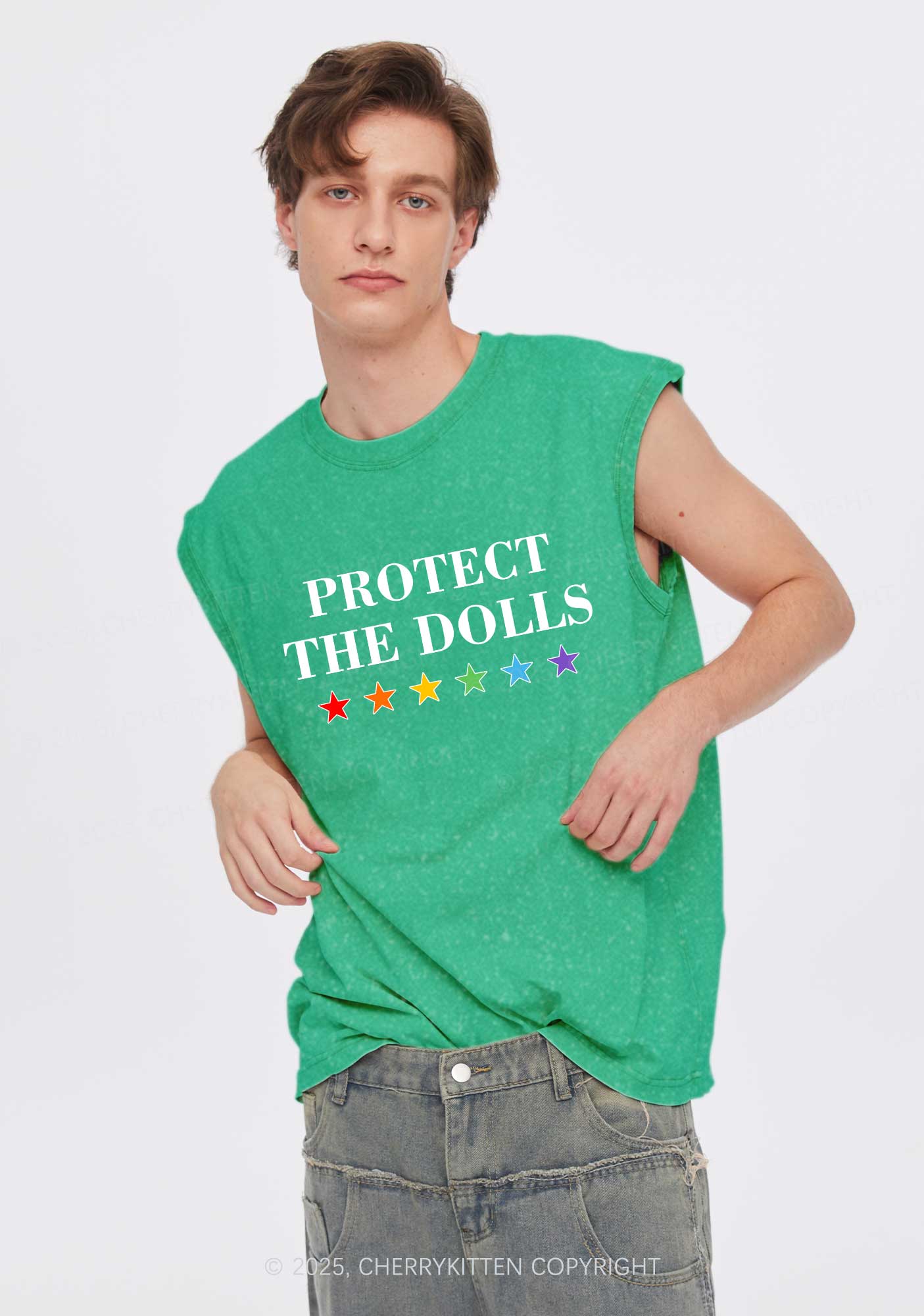Protect The Dolls Pride Y2K Washed Muscle Tank Cherrykitten - Image 2