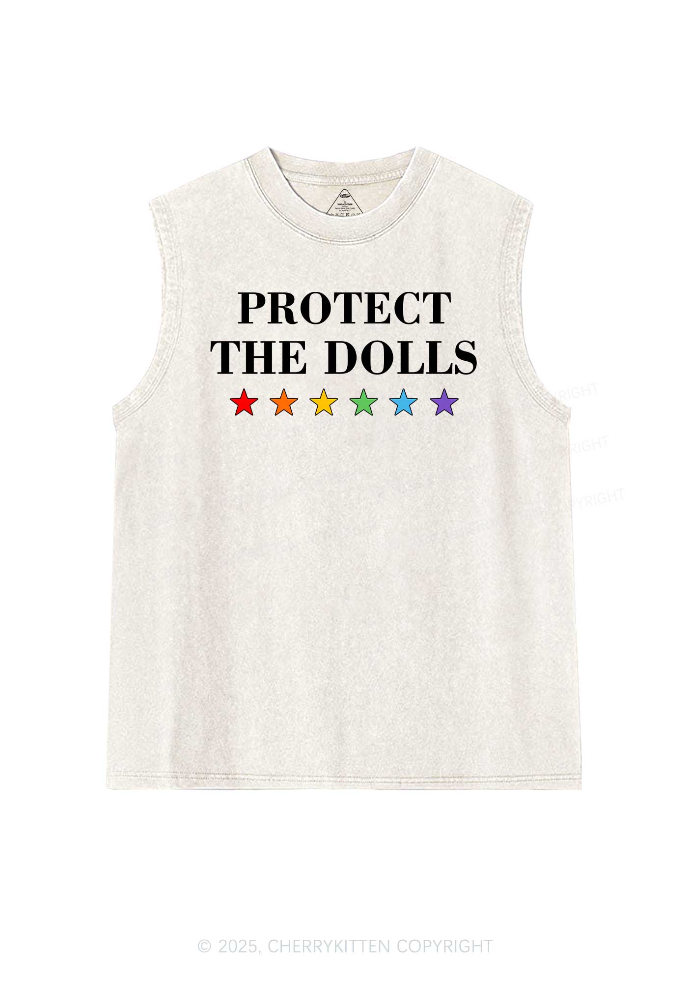 Protect The Dolls Pride Y2K Washed Muscle Tank Cherrykitten - Image 3