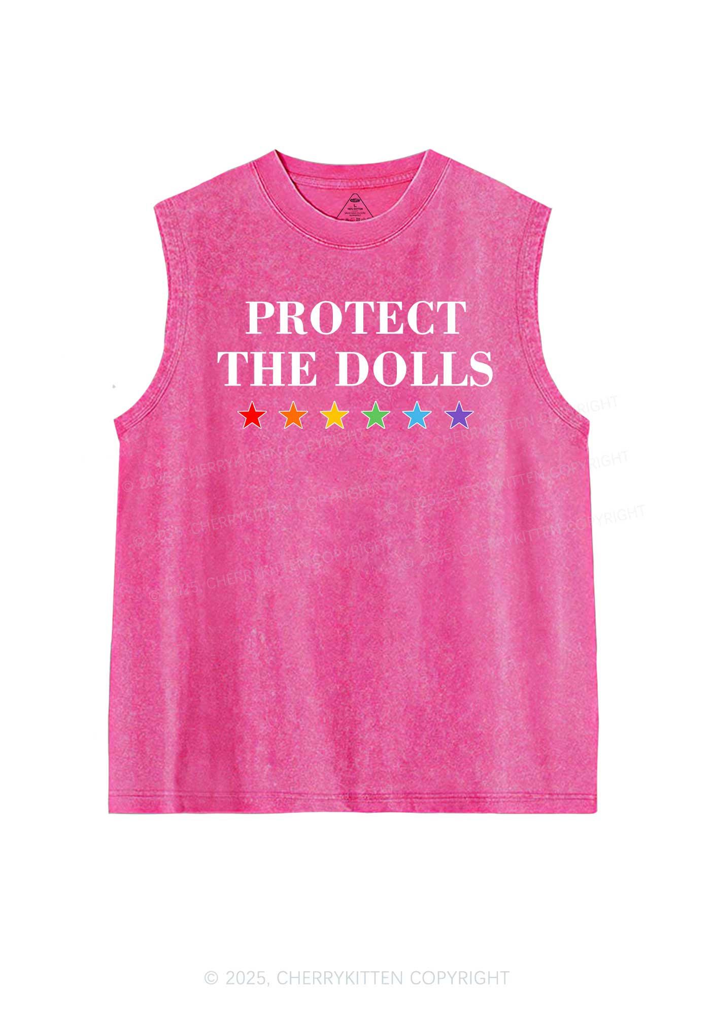 Protect The Dolls Pride Y2K Washed Muscle Tank Cherrykitten - Image 4