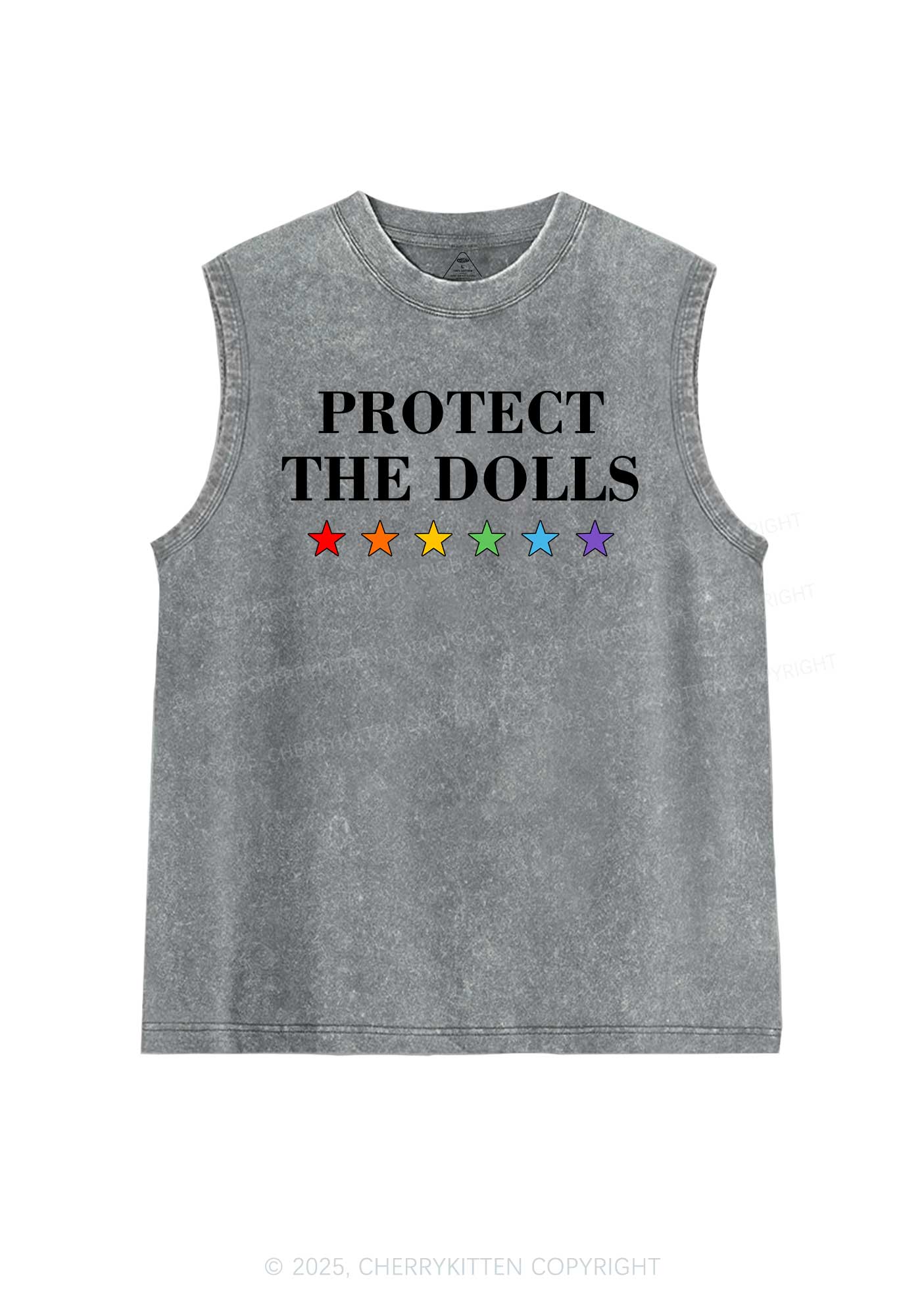 Protect The Dolls Pride Y2K Washed Muscle Tank Cherrykitten - Image 6