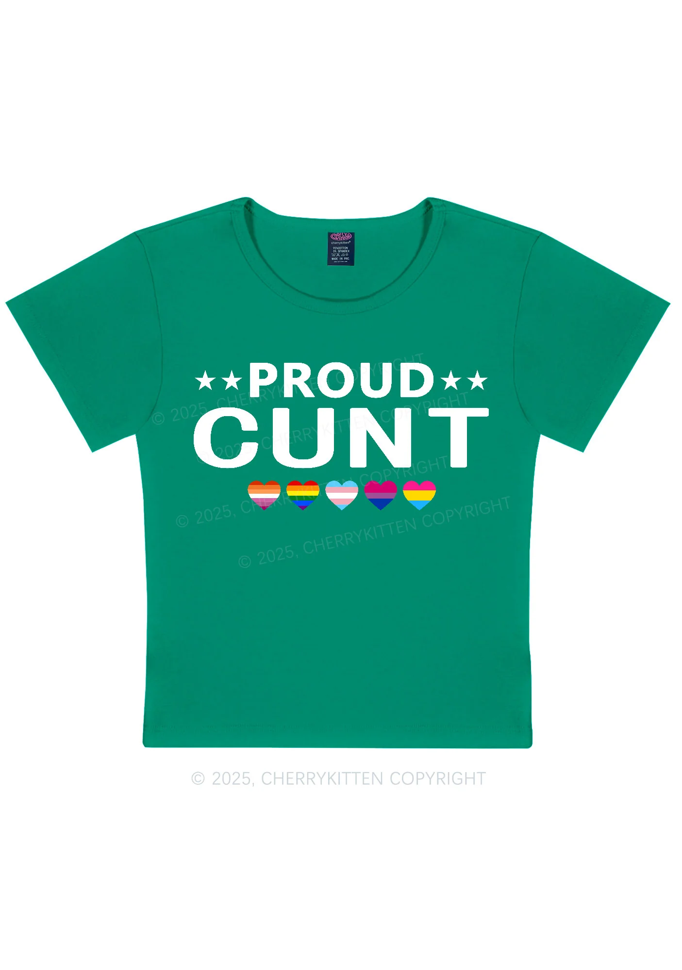 Proud Cxxt Pride Y2K Baby Tee Cherrykitten - Image 10