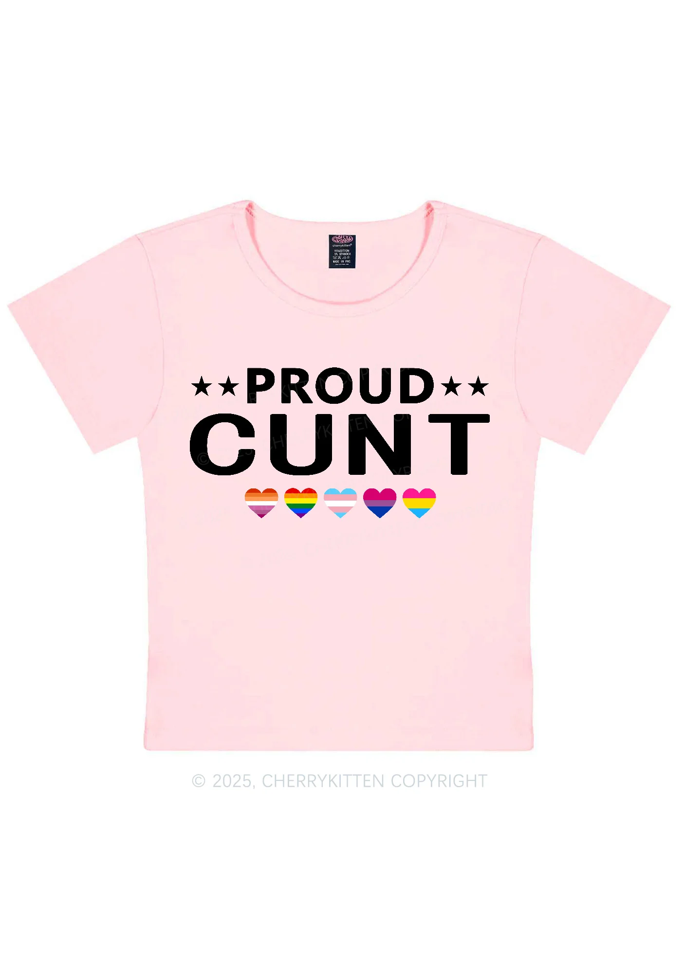 Proud Cxxt Pride Y2K Baby Tee Cherrykitten - Image 11