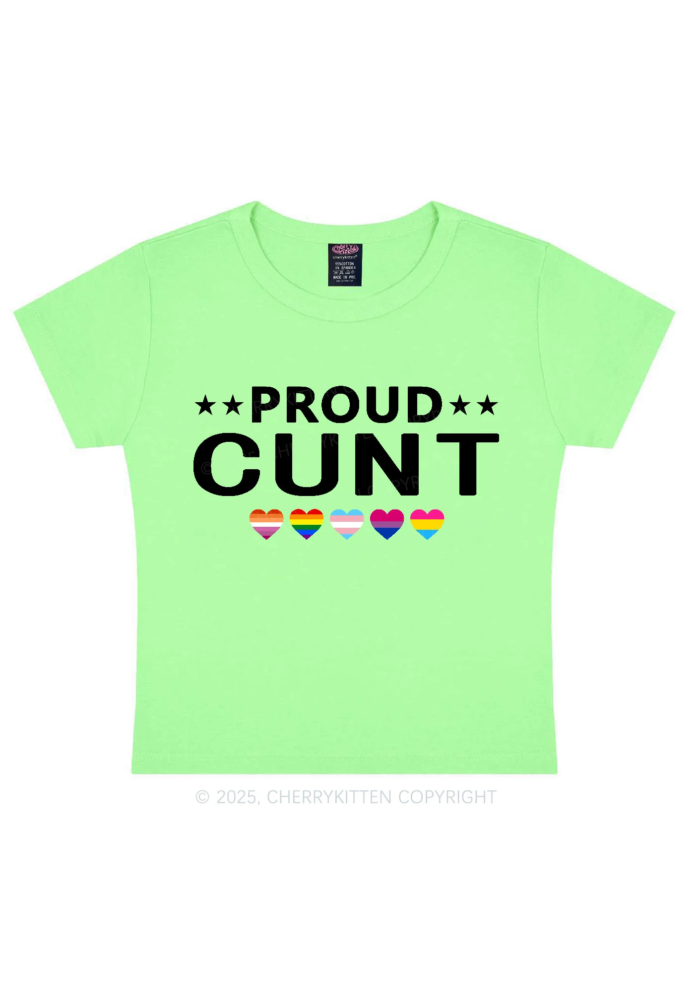 Proud Cxxt Pride Y2K Baby Tee Cherrykitten - Image 12