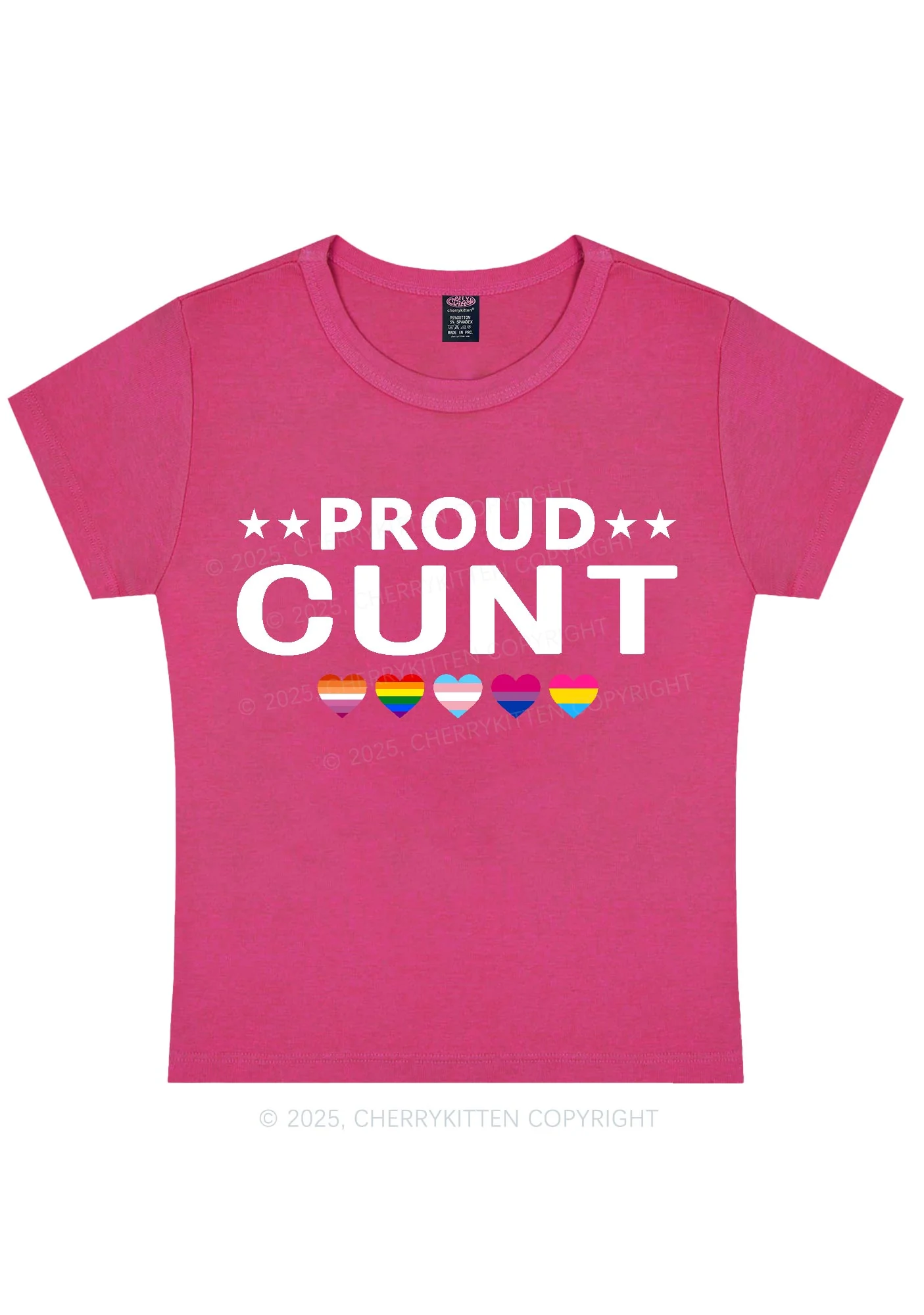 Proud Cxxt Pride Y2K Baby Tee Cherrykitten - Image 6