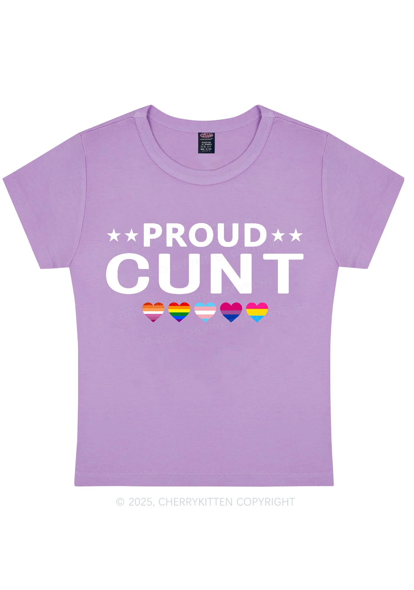 Proud Cxxt Pride Y2K Baby Tee Cherrykitten - Image 7