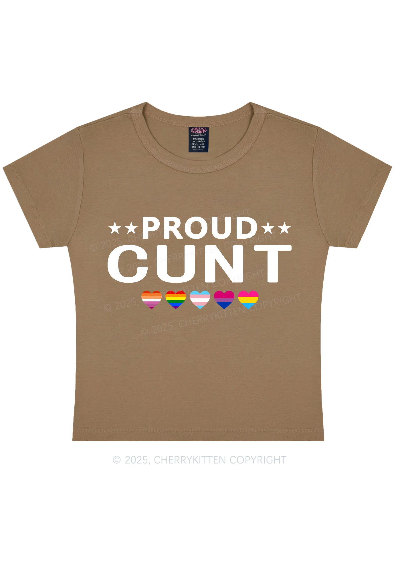 Proud Cxxt Pride Y2K Baby Tee Cherrykitten - Image 9