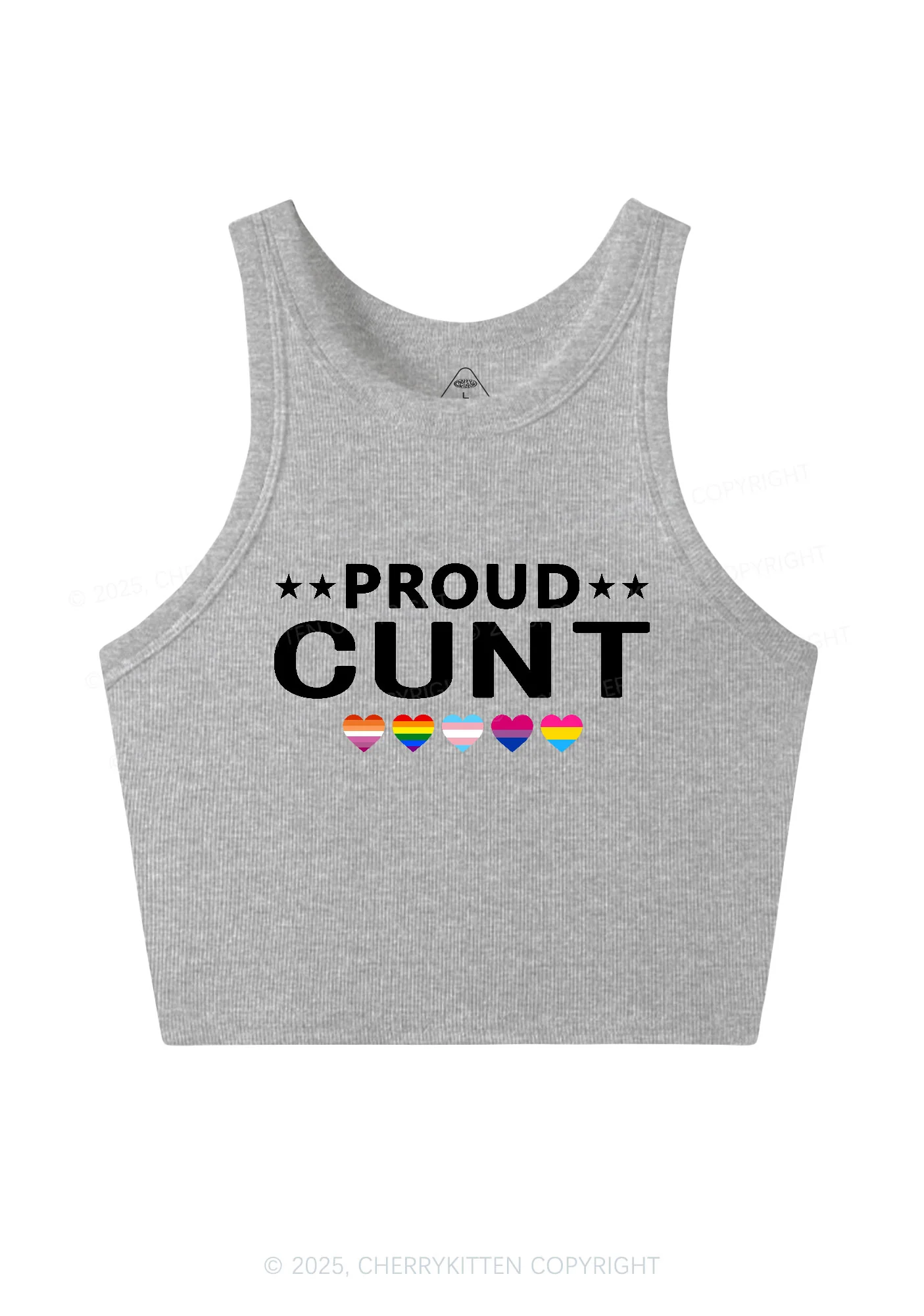 Proud Cxxt Pride Y2K Crop Tank Top Cherrykitten - Image 4