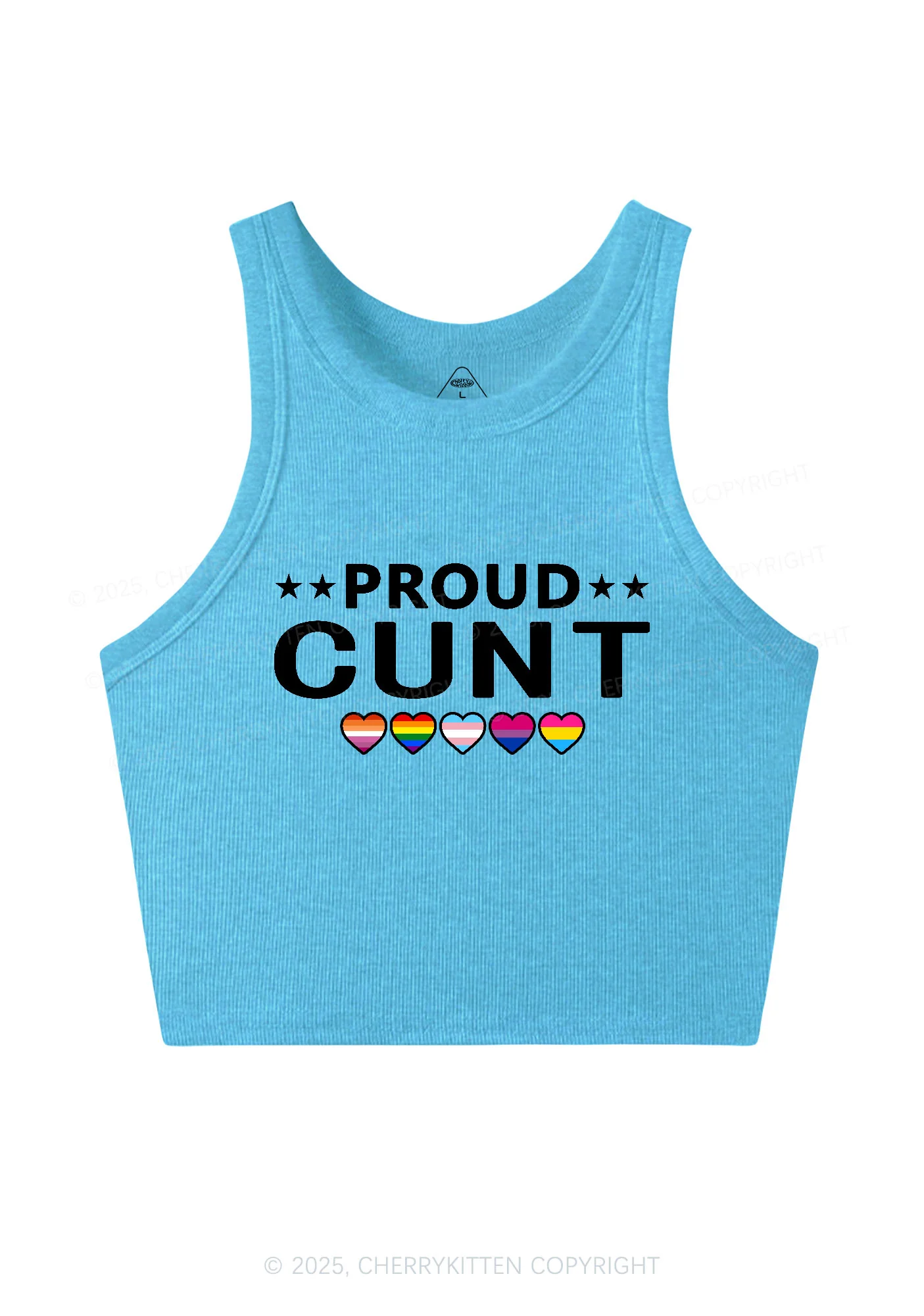 Proud Cxxt Pride Y2K Crop Tank Top Cherrykitten - Image 5