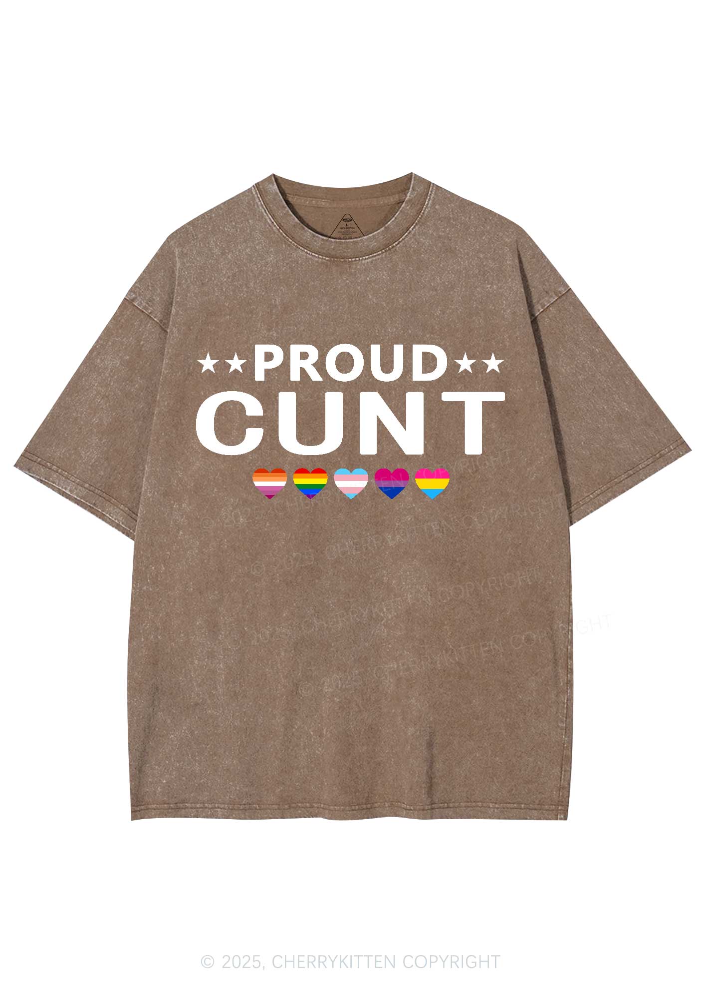 Proud Cxxt Pride Y2K Shirts Washed Tee Cherrykitten - Image 8