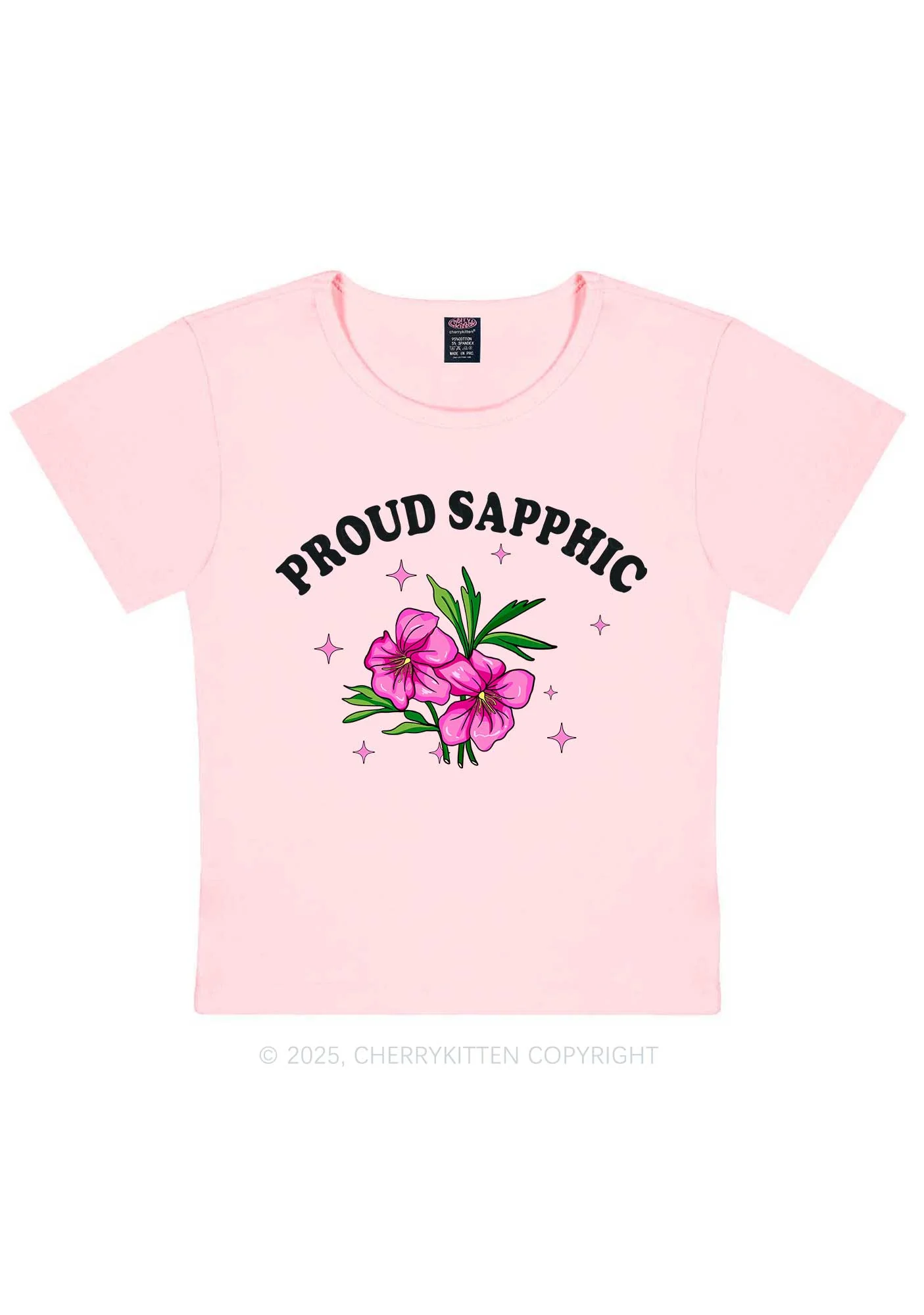 Proud Sapphic Y2K Baby Tee Cherrykitten - Image 11