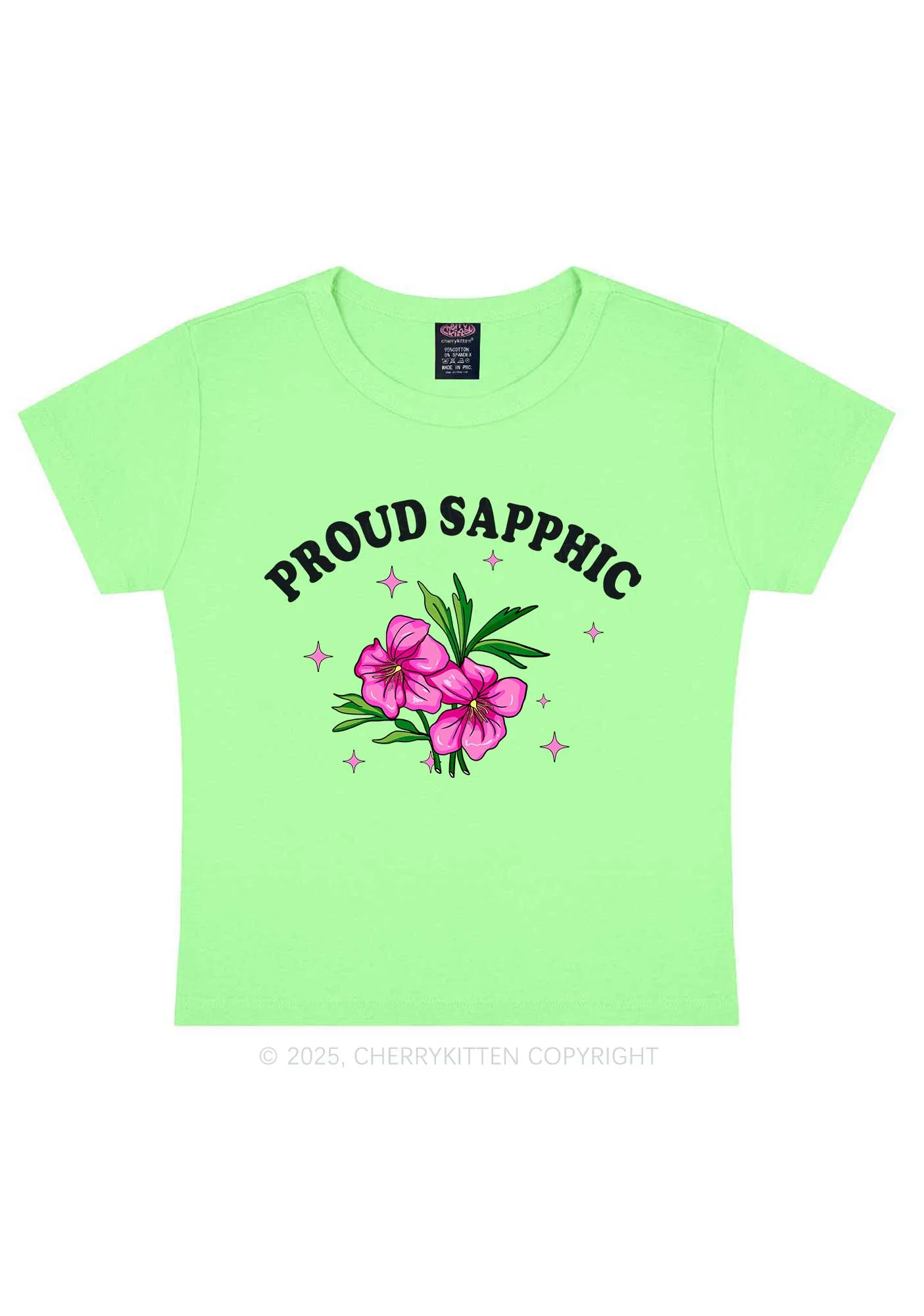 Proud Sapphic Y2K Baby Tee Cherrykitten - Image 12