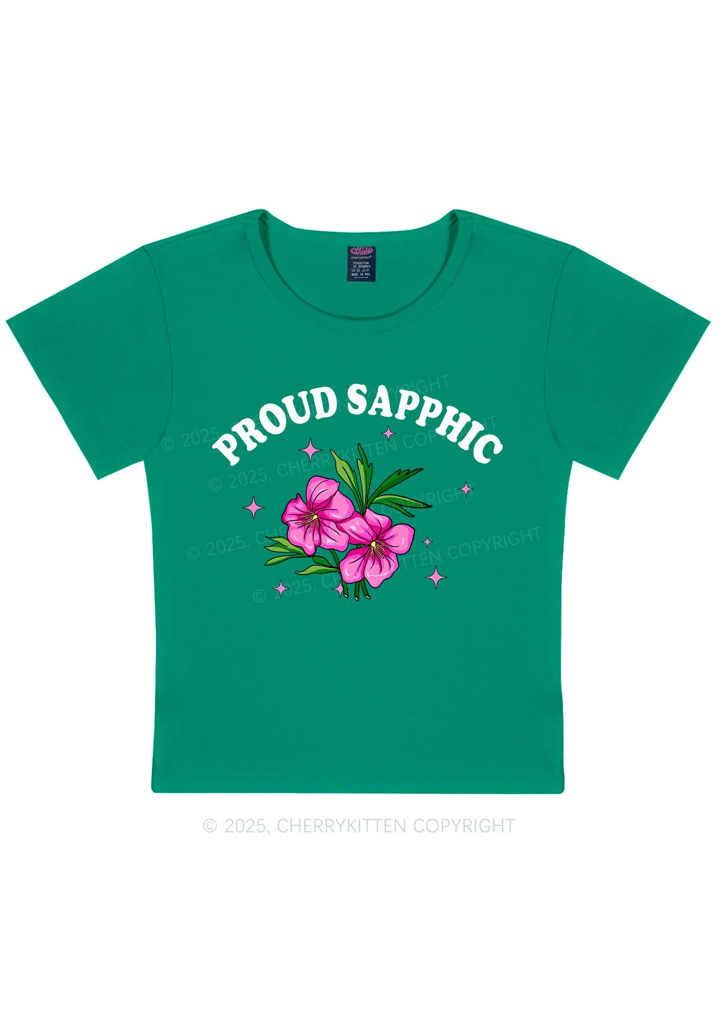 Proud Sapphic Y2K Baby Tee Cherrykitten - Image 13
