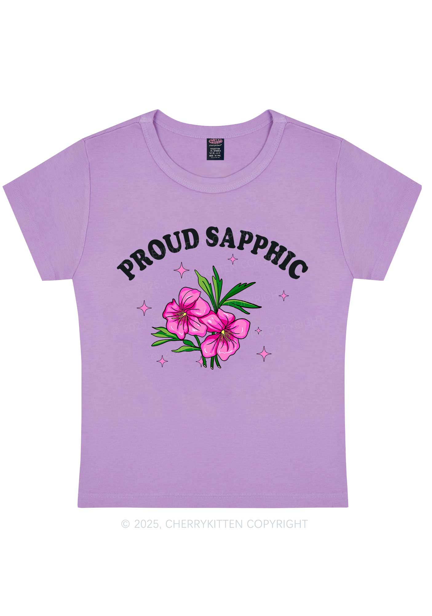 Proud Sapphic Y2K Baby Tee Cherrykitten - Image 6