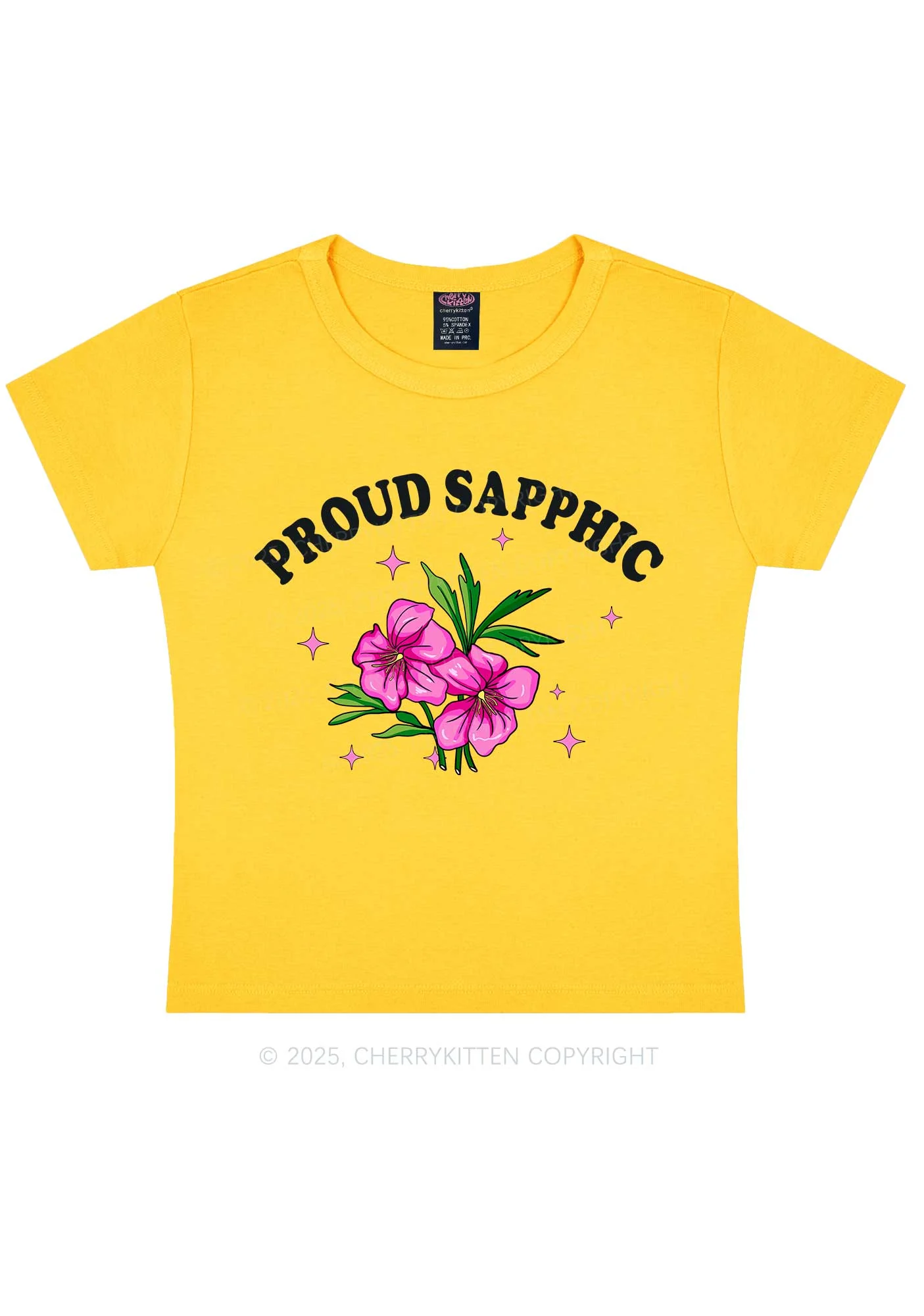 Proud Sapphic Y2K Baby Tee Cherrykitten - Image 7