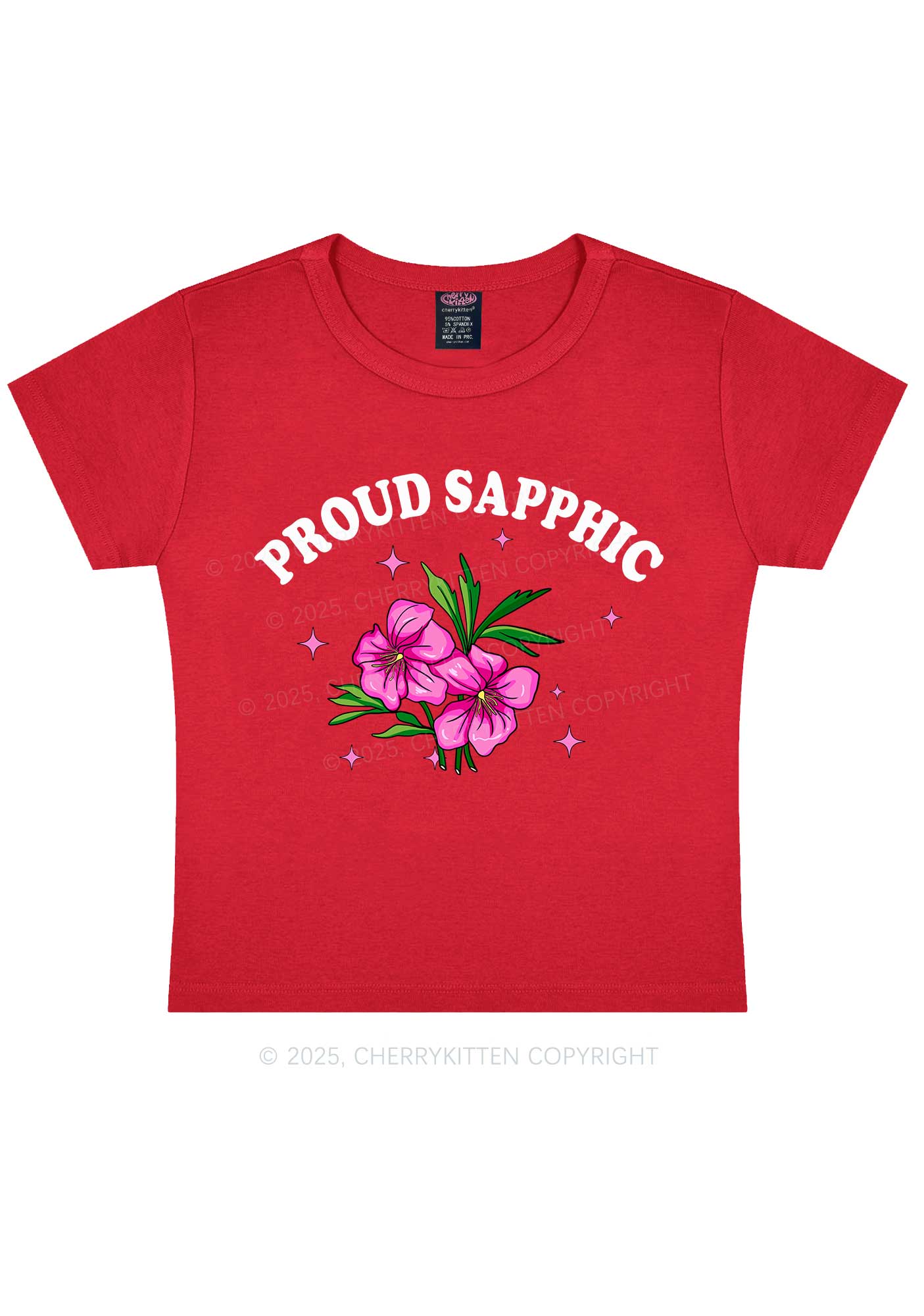 Proud Sapphic Y2K Baby Tee Cherrykitten - Image 8