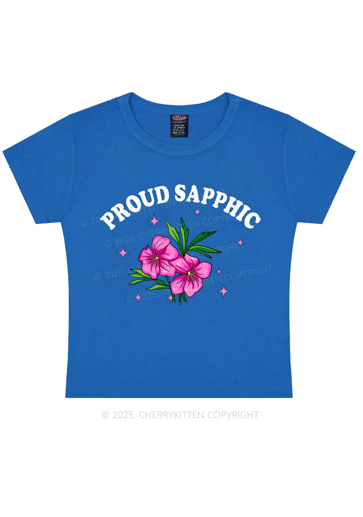 Proud Sapphic Y2K Baby Tee Cherrykitten - Image 9