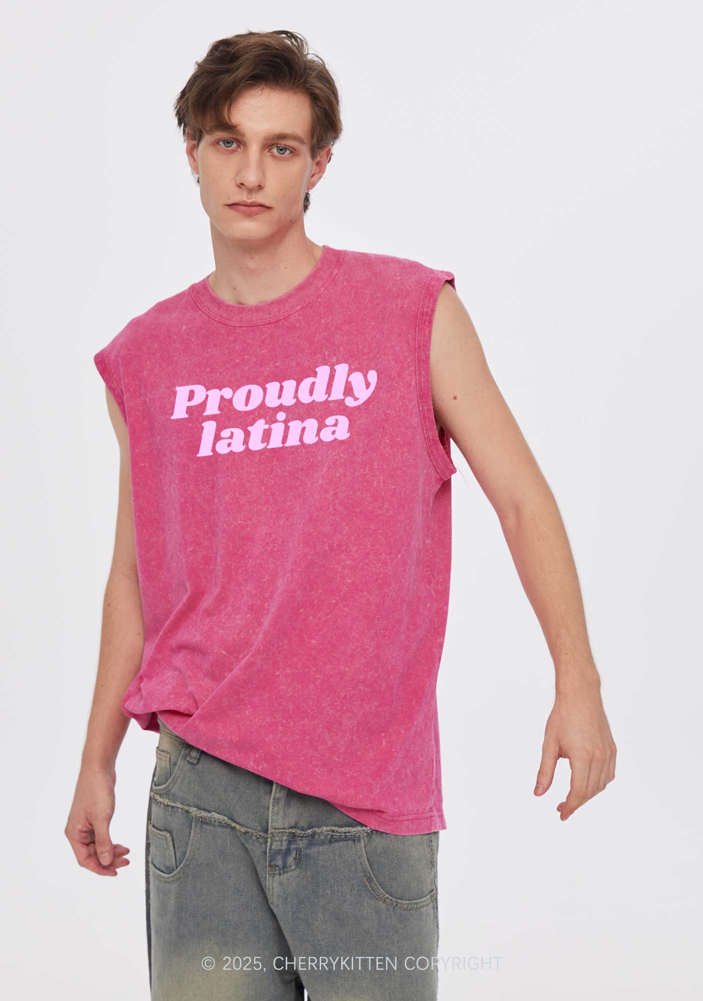 Proudly Latina Y2K Washed Tank Cherrykitten - Image 3