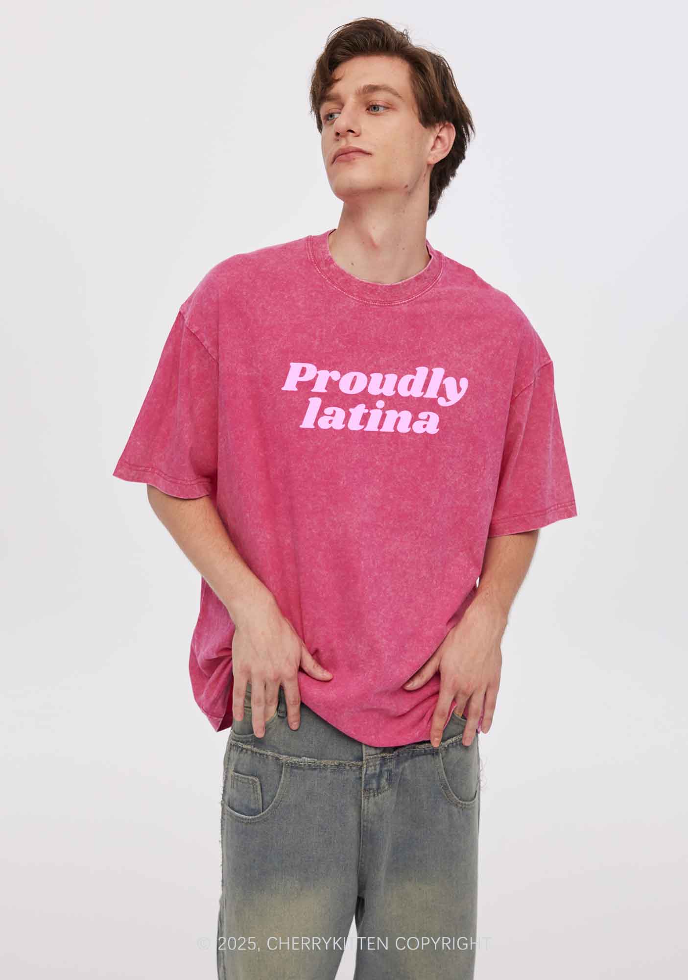 Proudly Latina Y2K Washed Tee Cherrykitten - Image 3