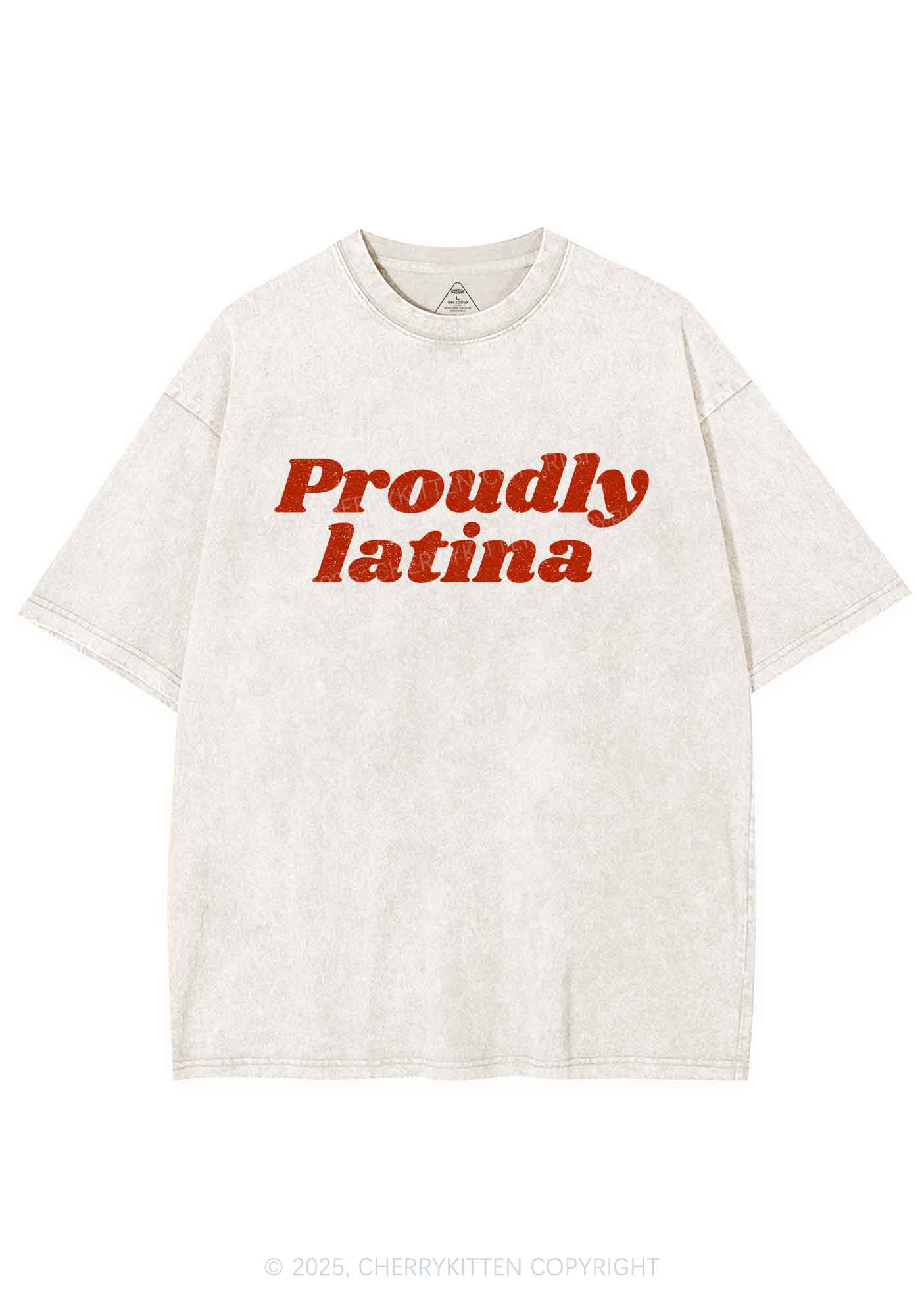 Proudly Latina Y2K Washed Tee Cherrykitten - Image 4