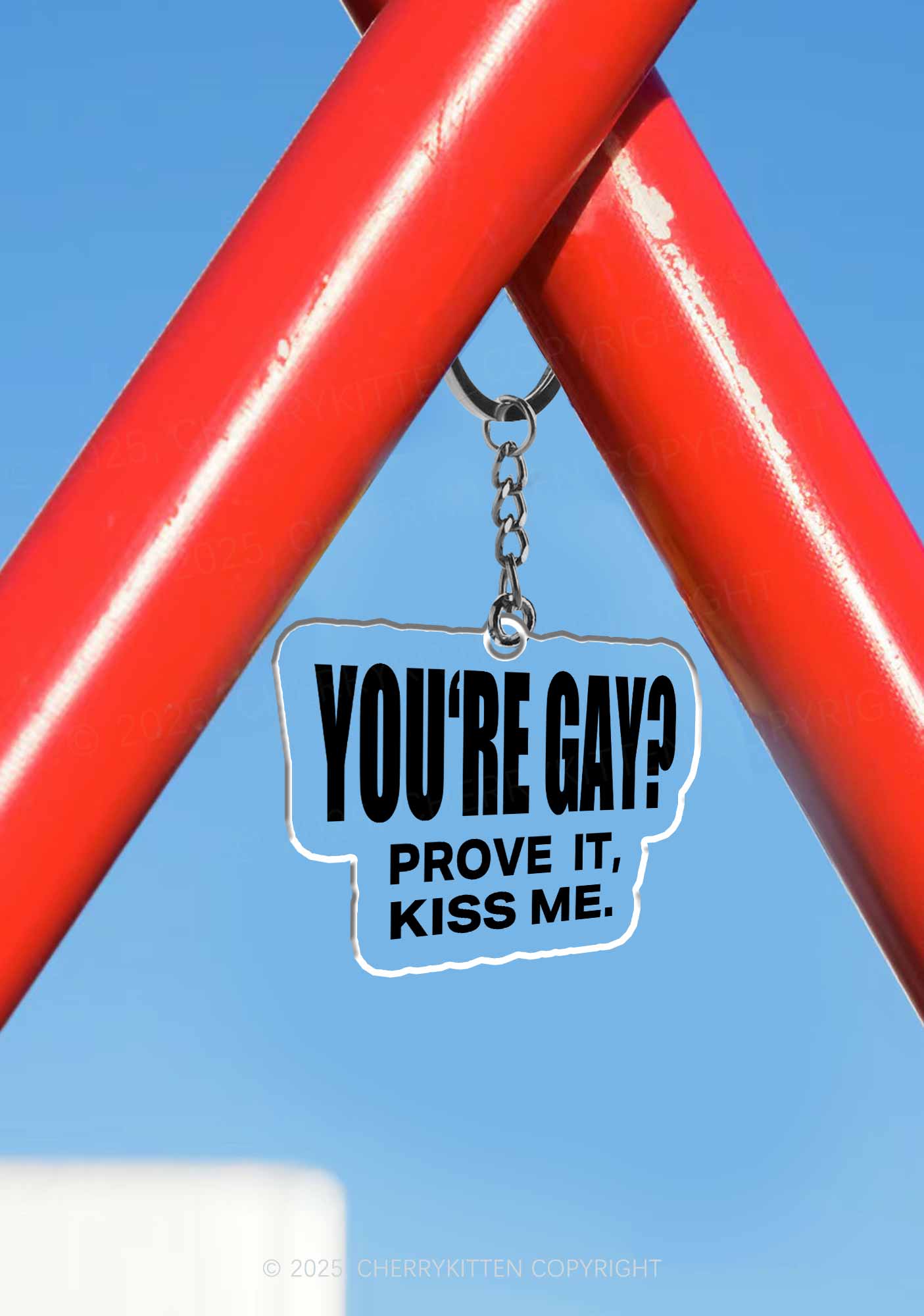 Prove It kiss Me Pride 1Pc Y2K Keychain Cherrykitten - Image 3