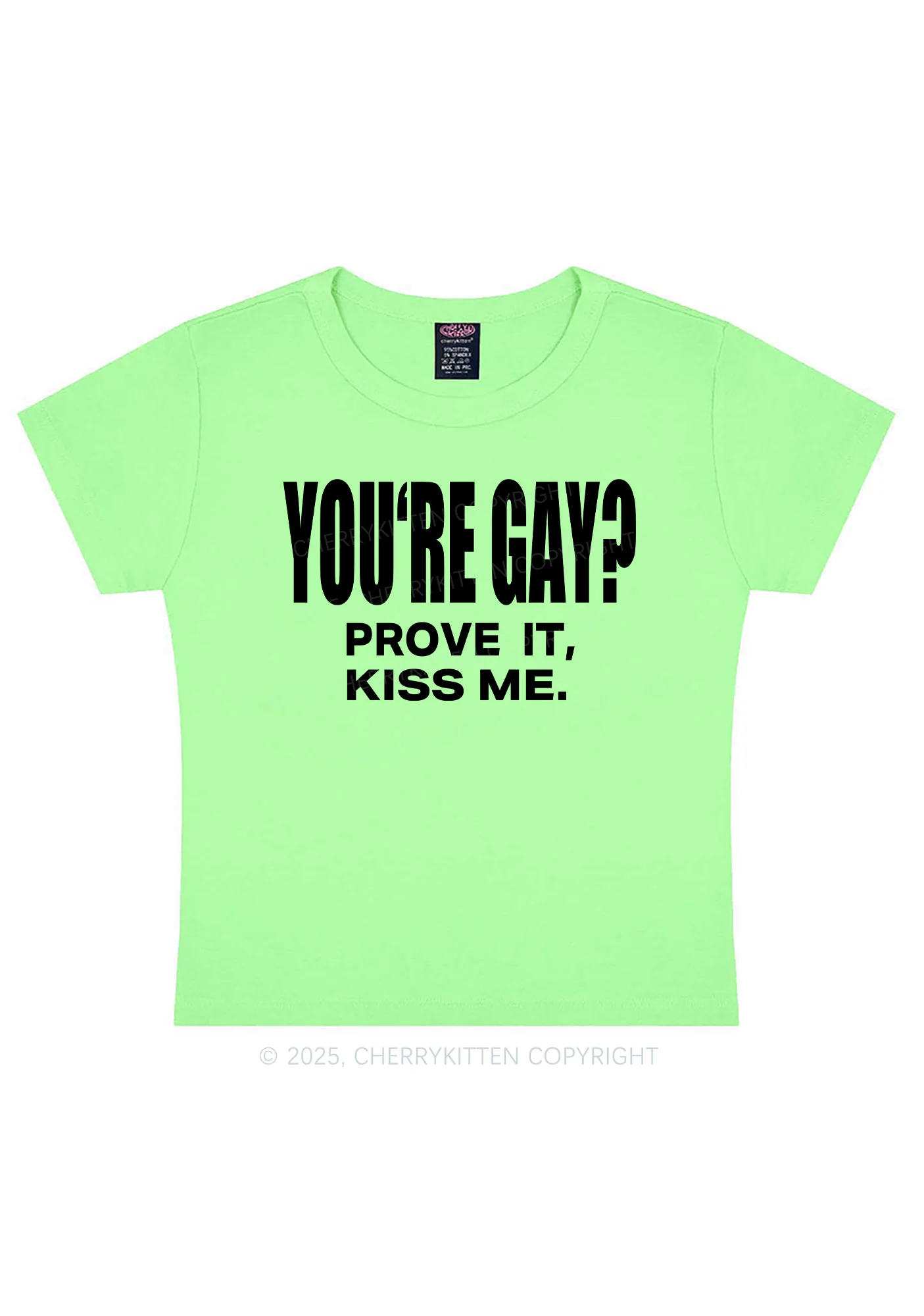 Prove It kiss Me Pride Y2K Baby Tee Cherrykitten - Image 10