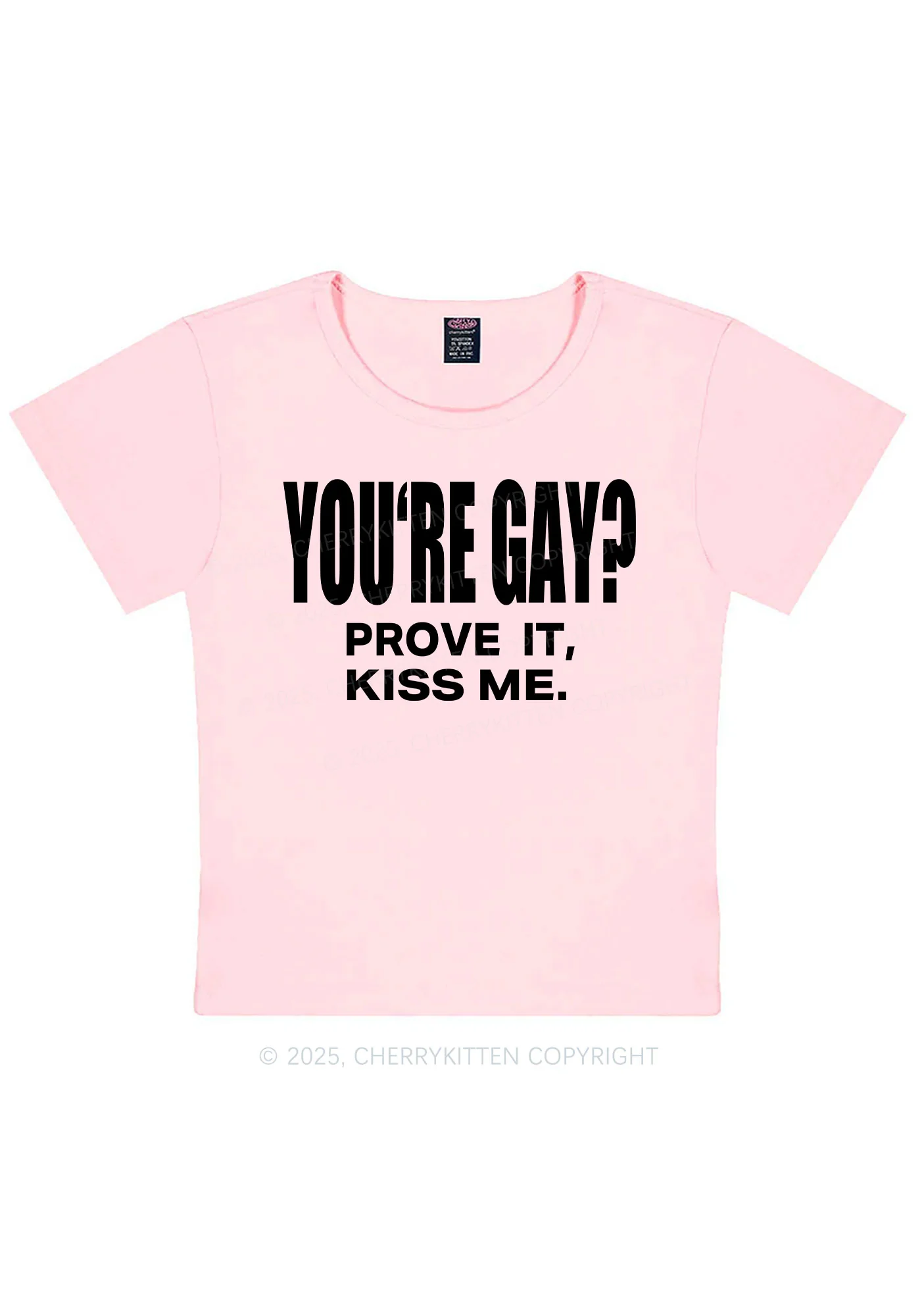 Prove It kiss Me Pride Y2K Baby Tee Cherrykitten - Image 11