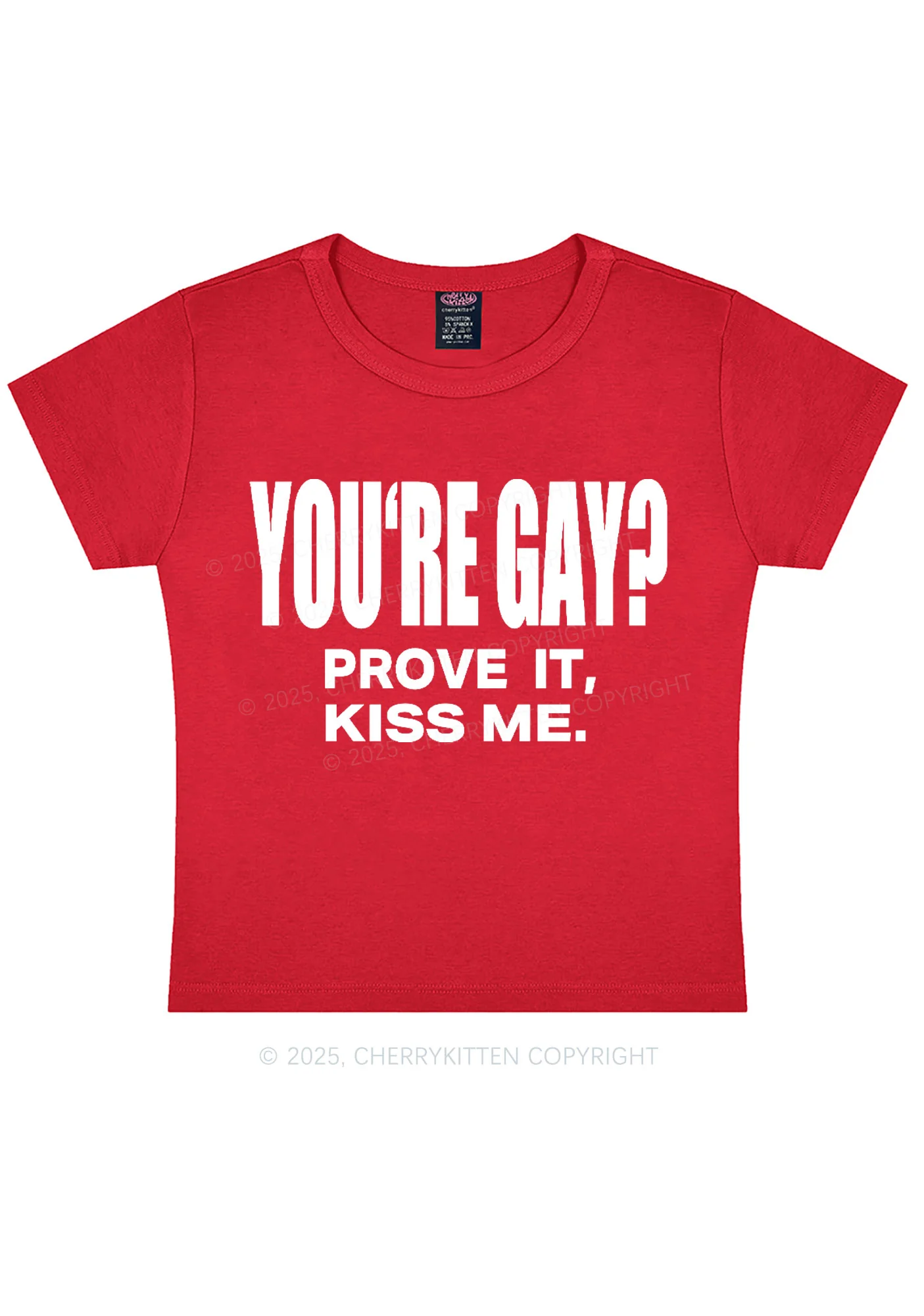 Prove It kiss Me Pride Y2K Baby Tee Cherrykitten - Image 12