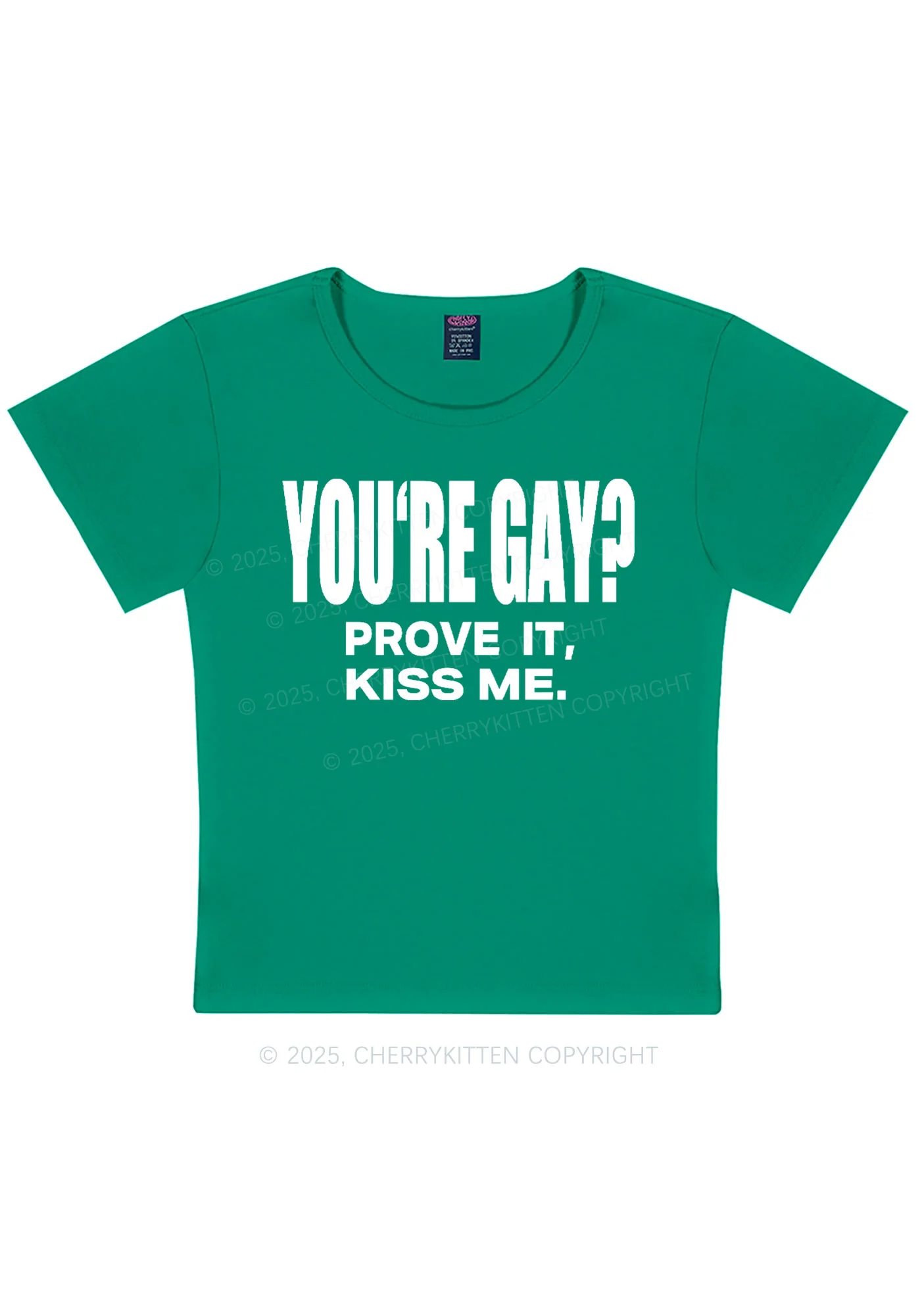 Prove It kiss Me Pride Y2K Baby Tee Cherrykitten - Image 13