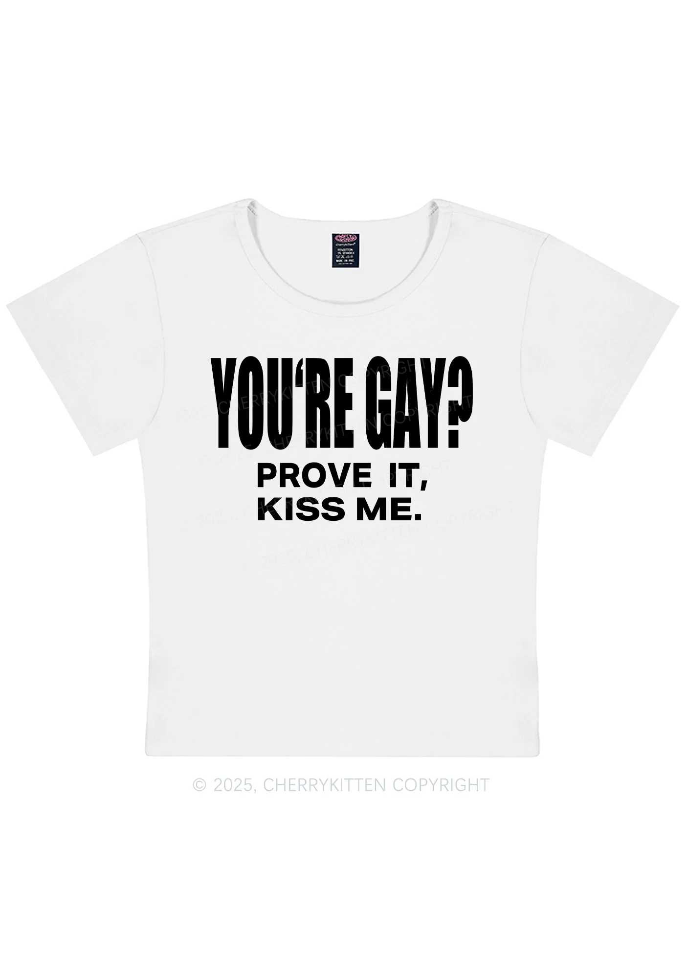 Prove It kiss Me Pride Y2K Baby Tee Cherrykitten - Image 5