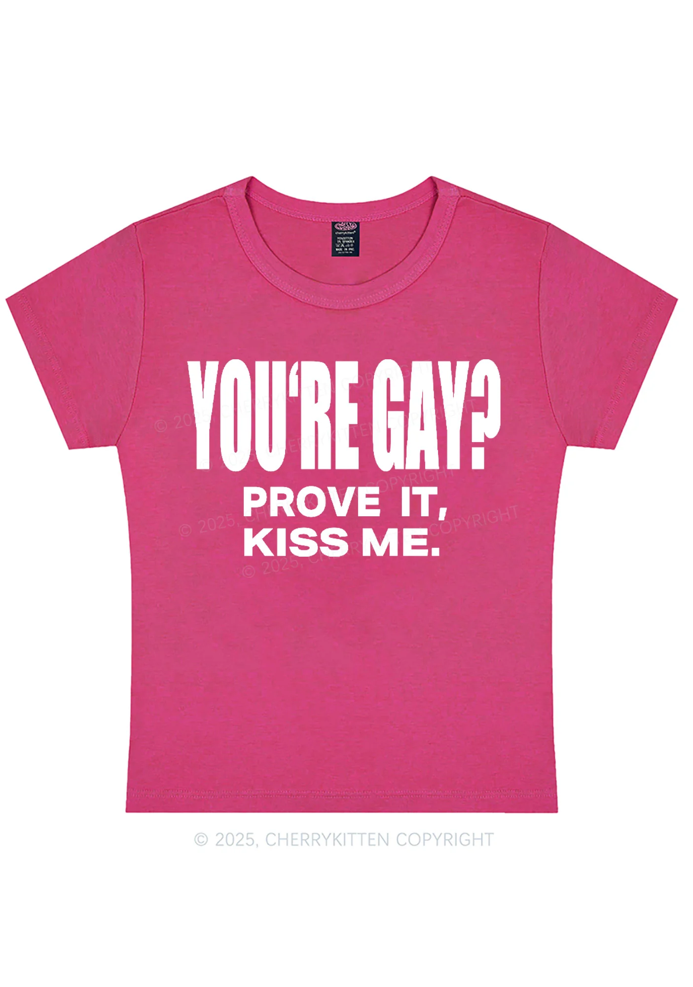 Prove It kiss Me Pride Y2K Baby Tee Cherrykitten - Image 6