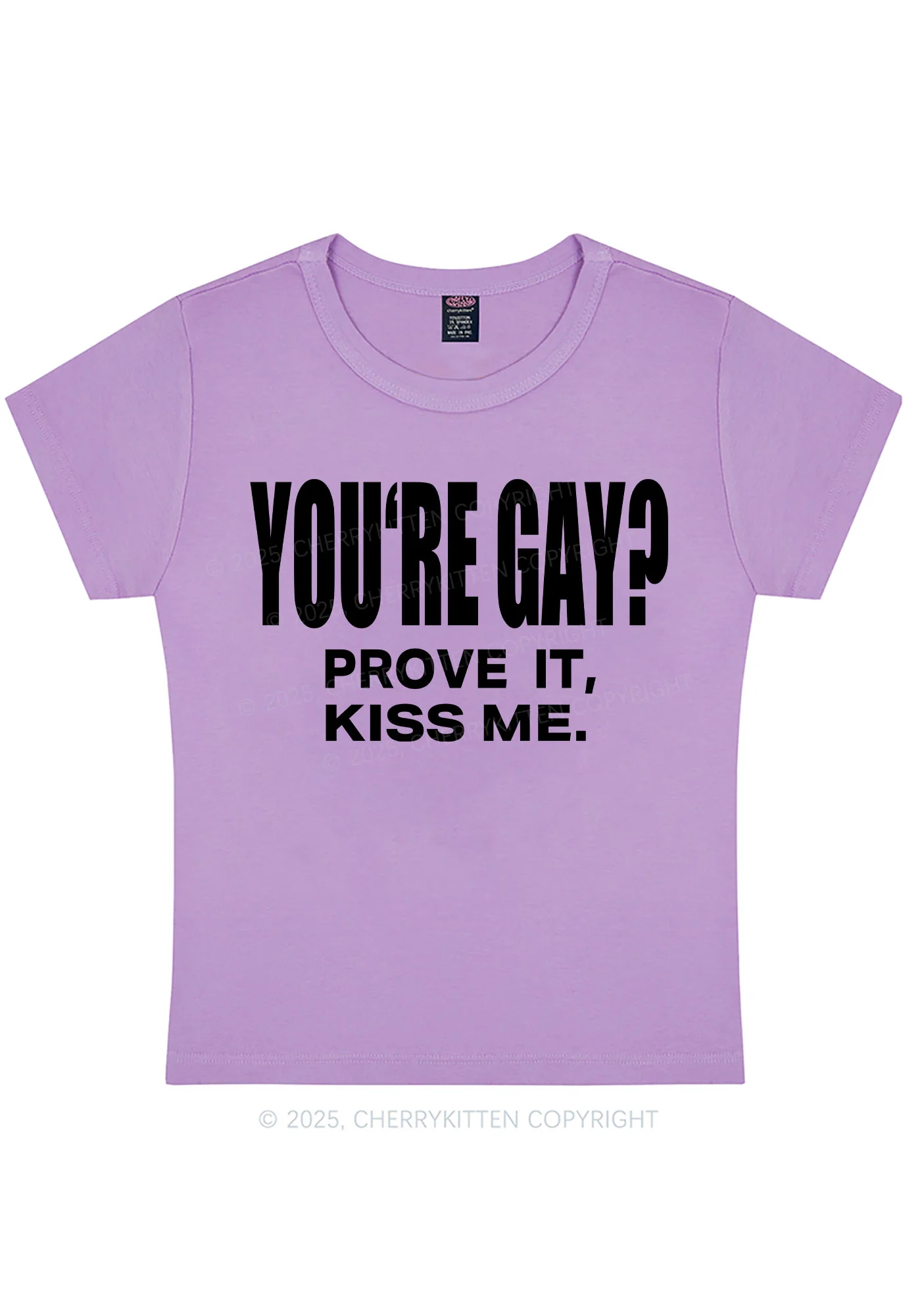 Prove It kiss Me Pride Y2K Baby Tee Cherrykitten - Image 7