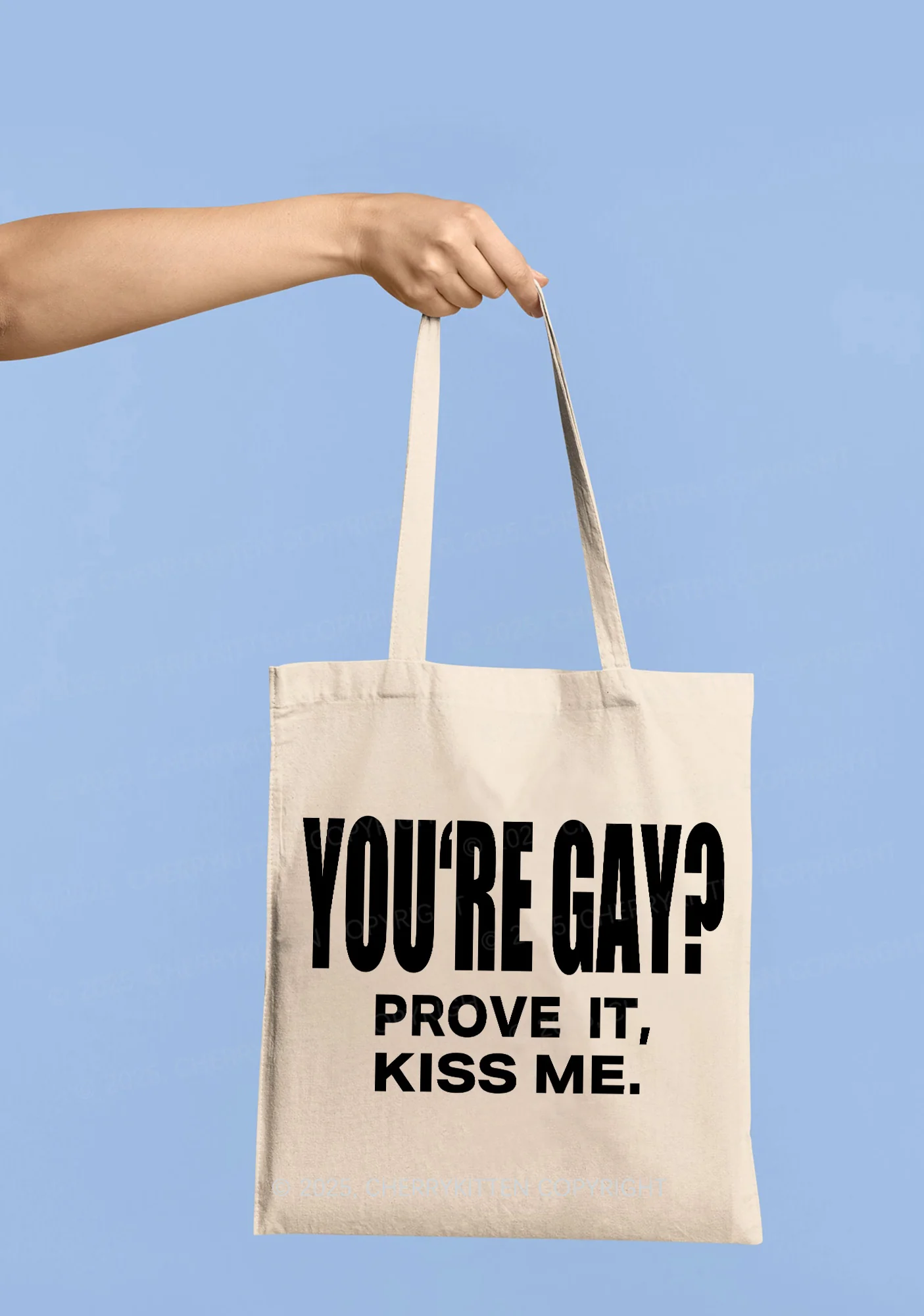 Prove It kiss Me Pride Y2K Canvas Tote Bag Cherrykitten - Image 2