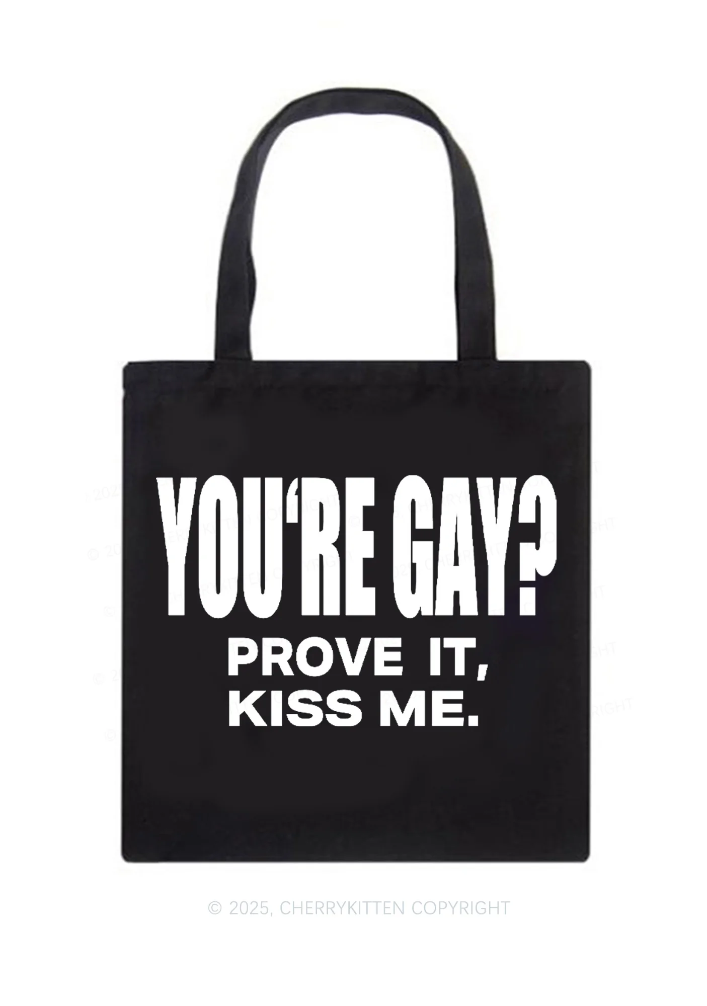 Prove It kiss Me Pride Y2K Canvas Tote Bag Cherrykitten - Image 3