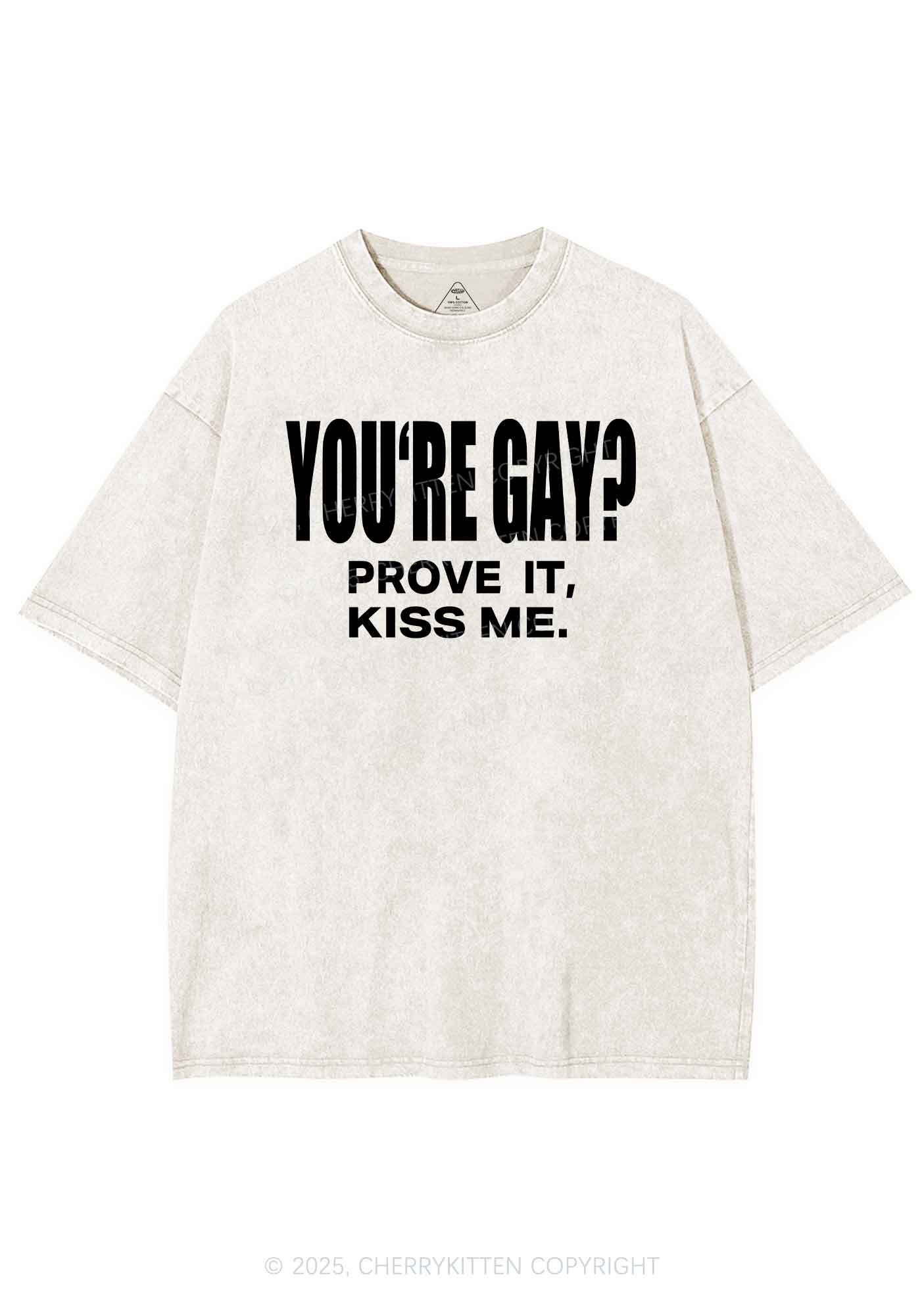 Prove It kiss Me Pride Y2K Shirts Washed Tee Cherrykitten - Image 3