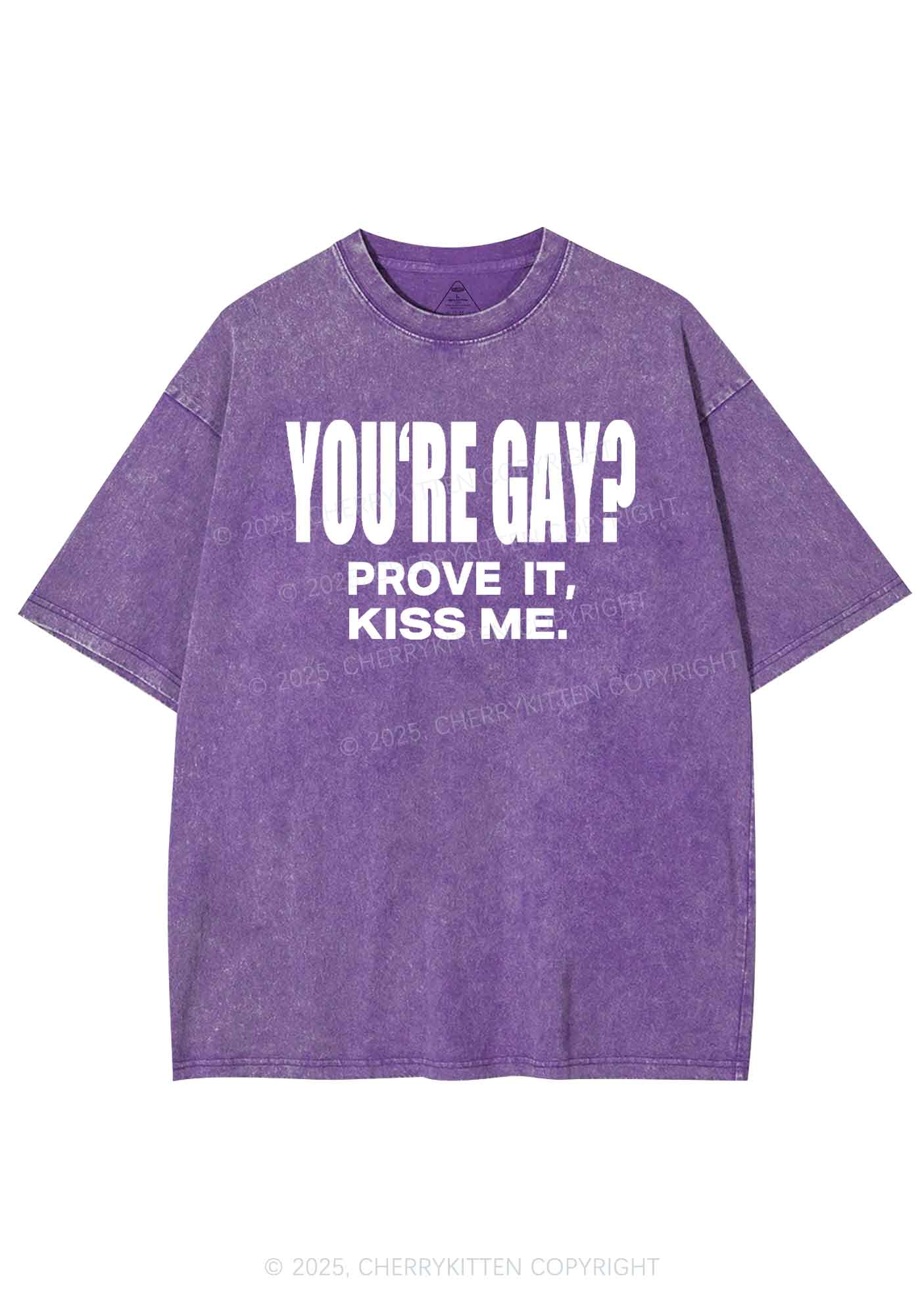 Prove It kiss Me Pride Y2K Shirts Washed Tee Cherrykitten - Image 5