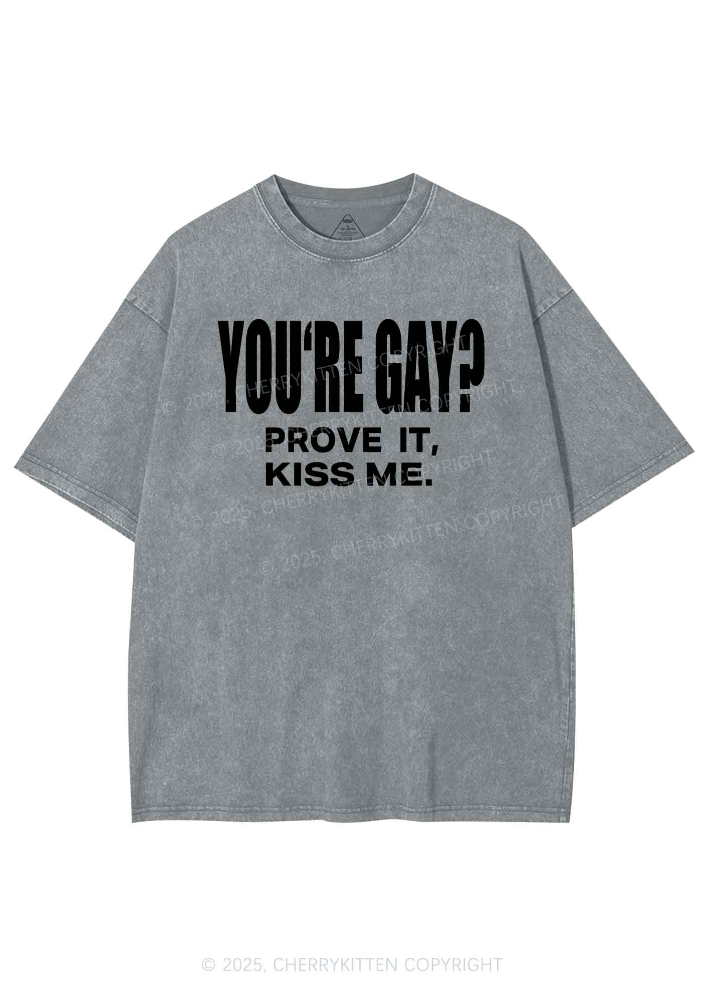Prove It kiss Me Pride Y2K Shirts Washed Tee Cherrykitten - Image 7