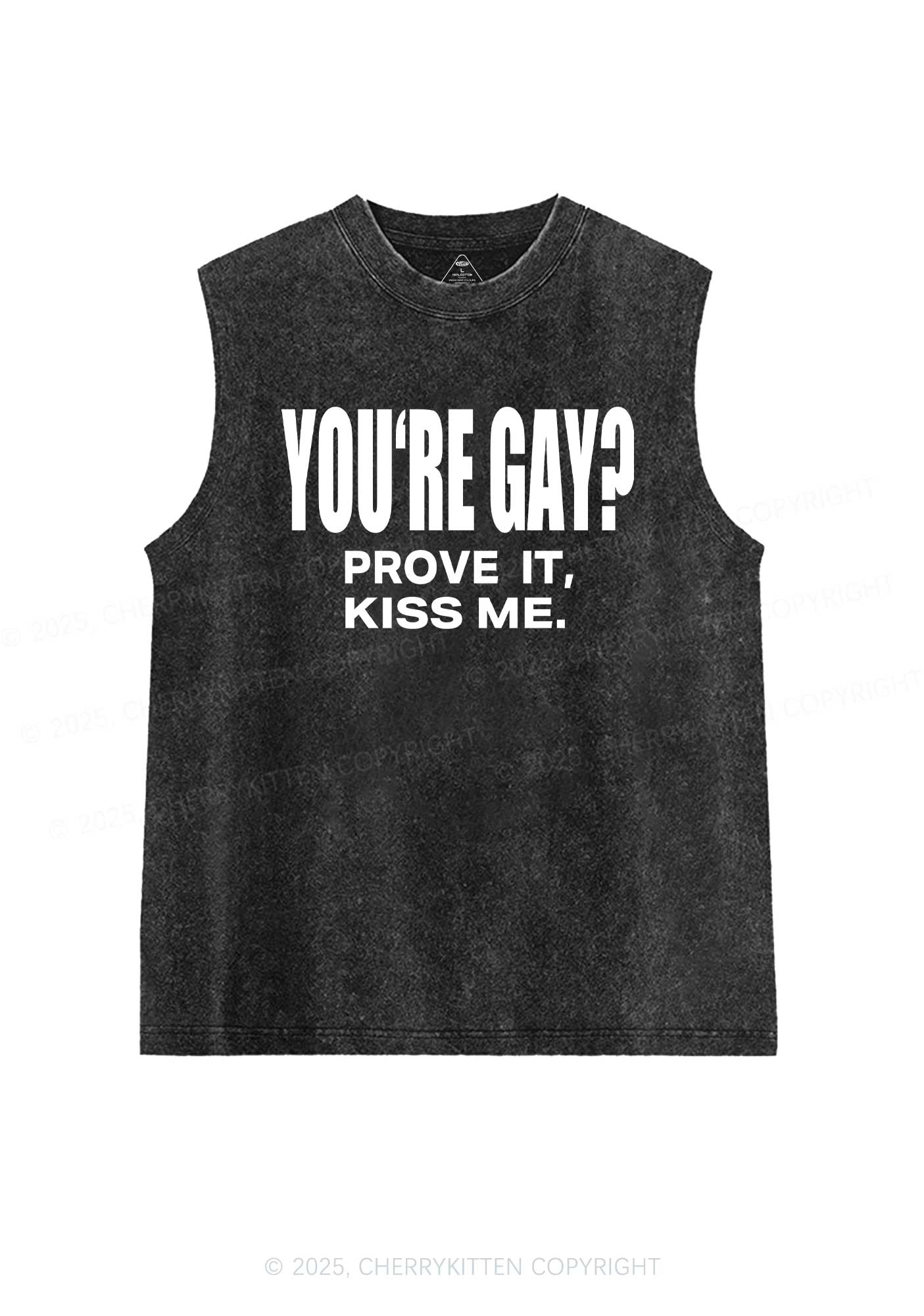 Prove It kiss Me Pride Y2K Washed Muscle Tank Cherrykitten - Image 3