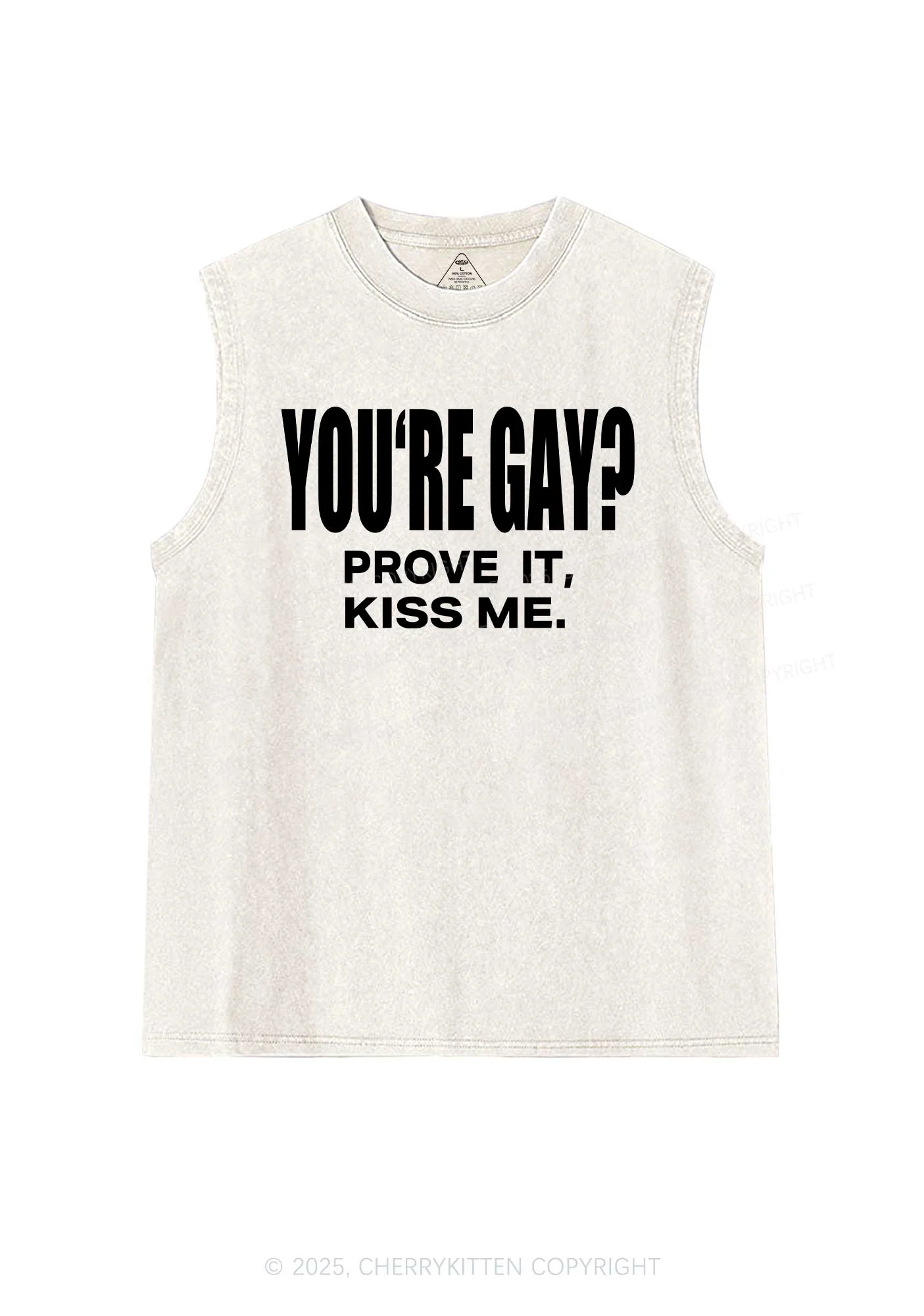 Prove It kiss Me Pride Y2K Washed Muscle Tank Cherrykitten - Image 4